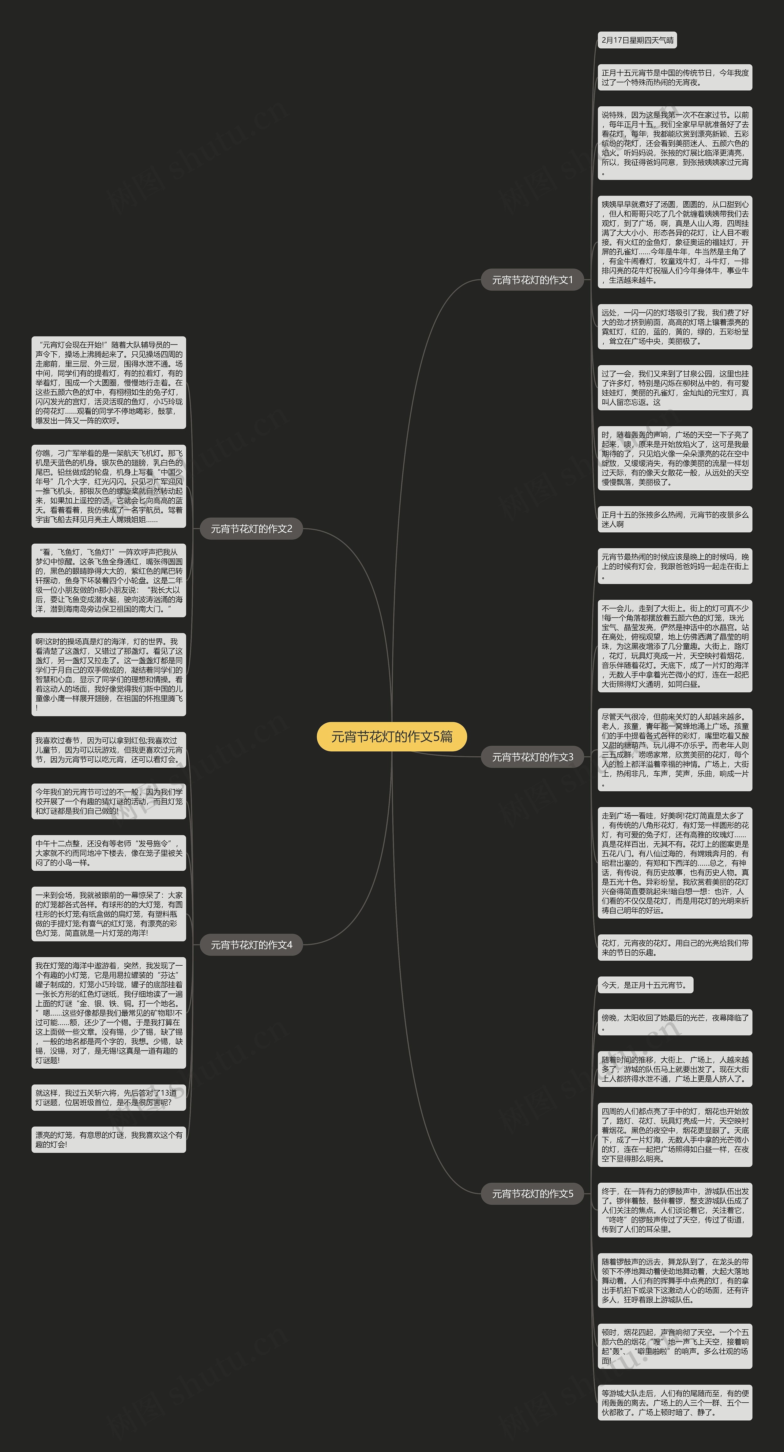 元宵节花灯的作文5篇思维导图
