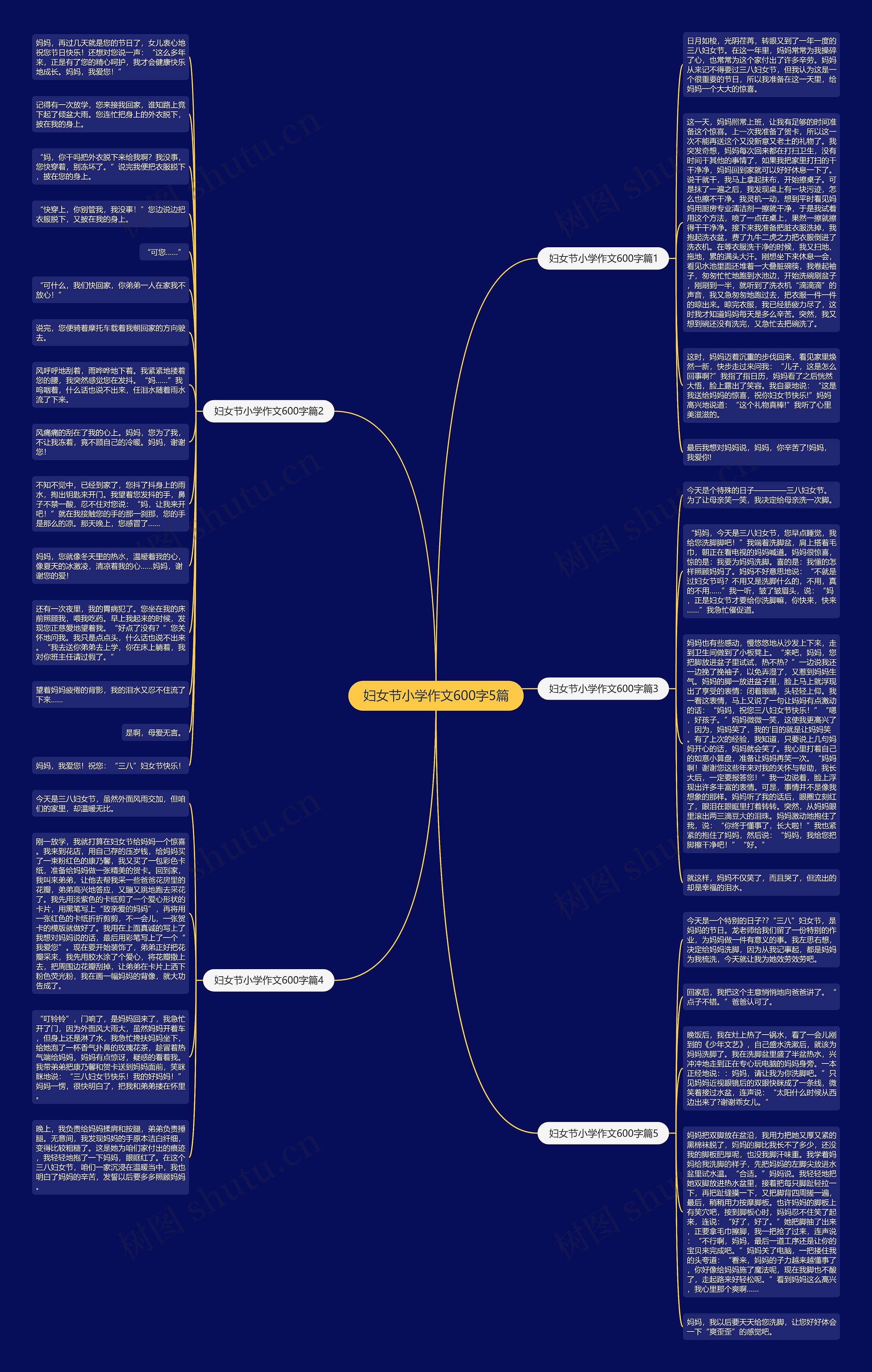 妇女节小学作文600字5篇思维导图