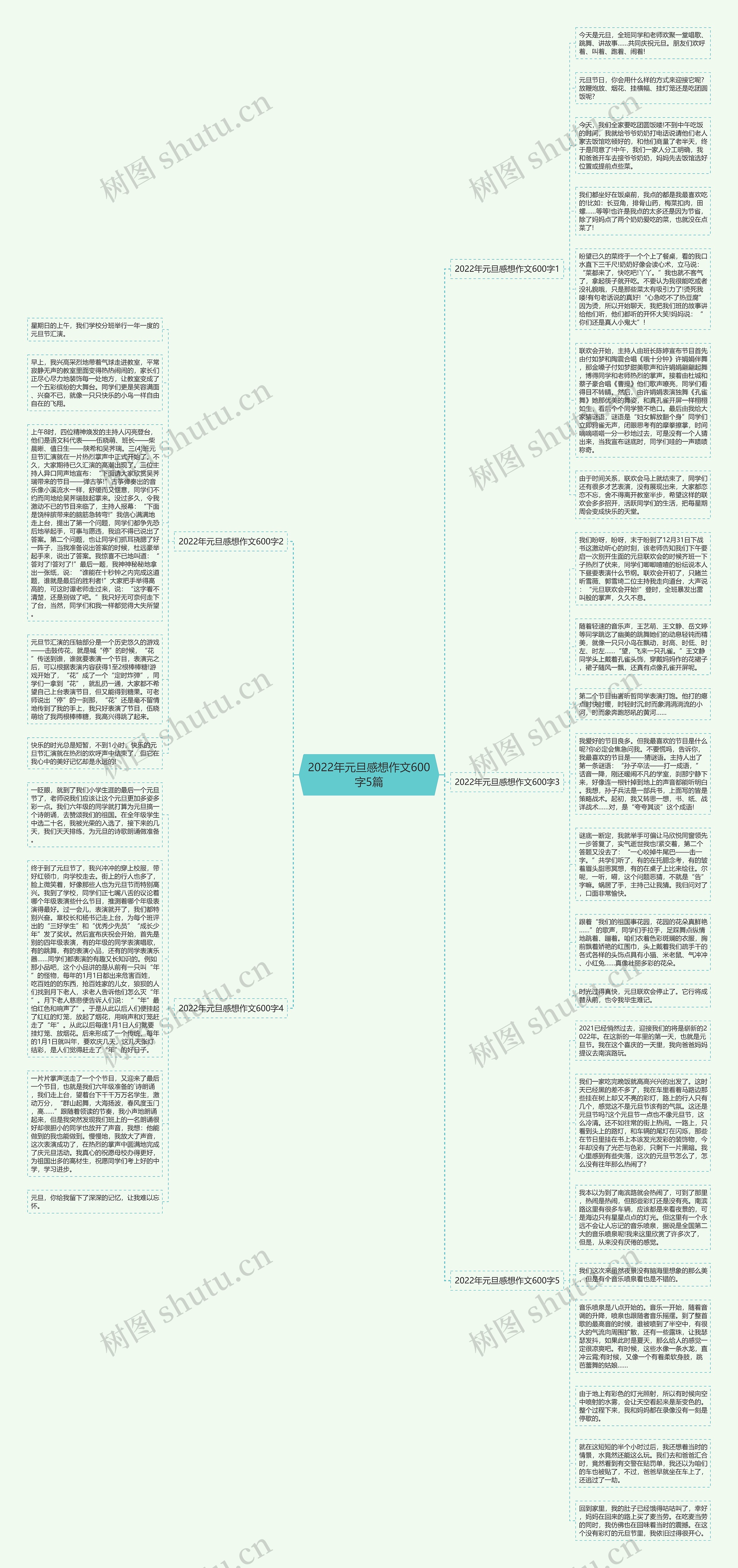 2022年元旦感想作文600字5篇思维导图