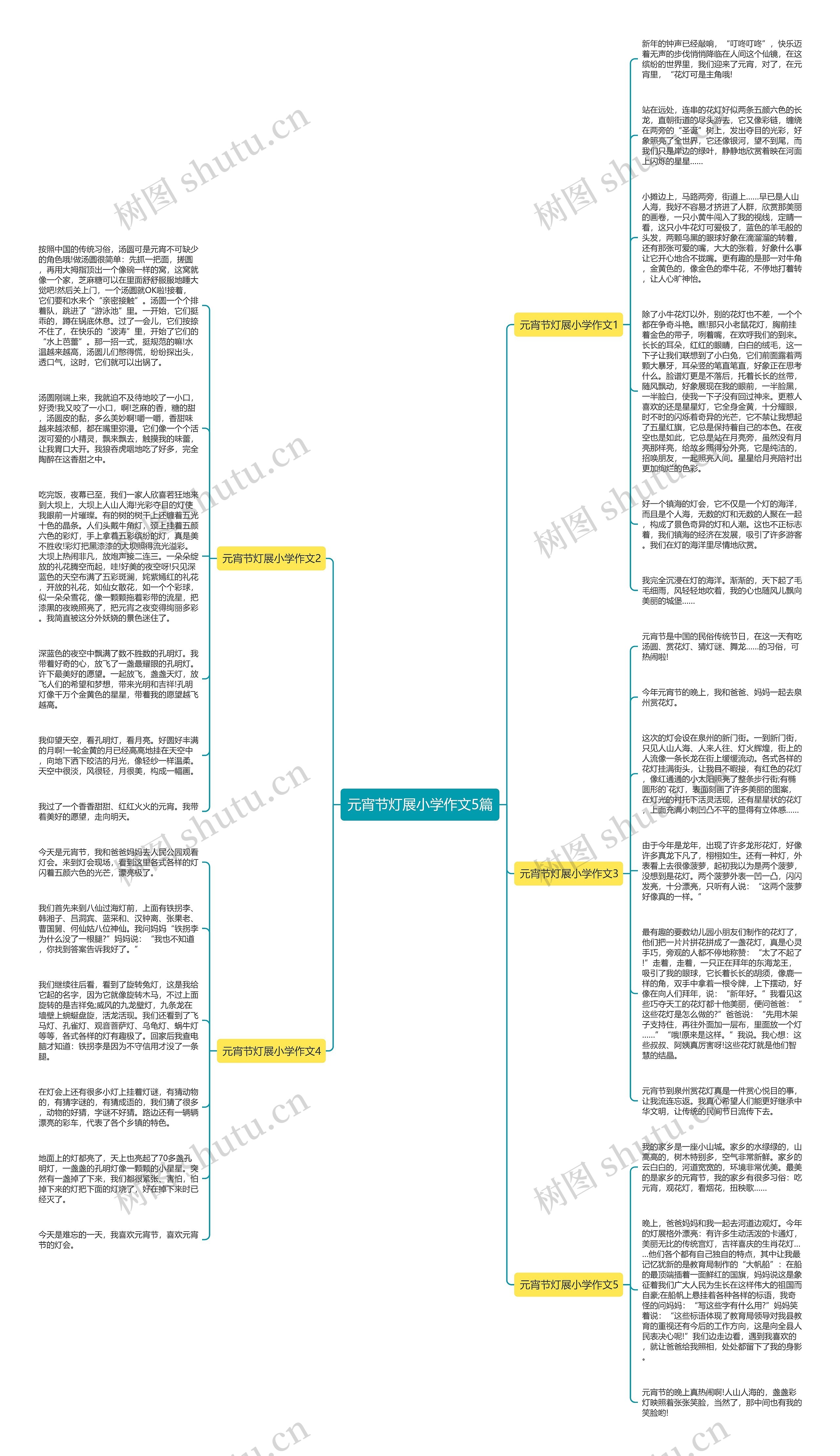 元宵节灯展小学作文5篇思维导图