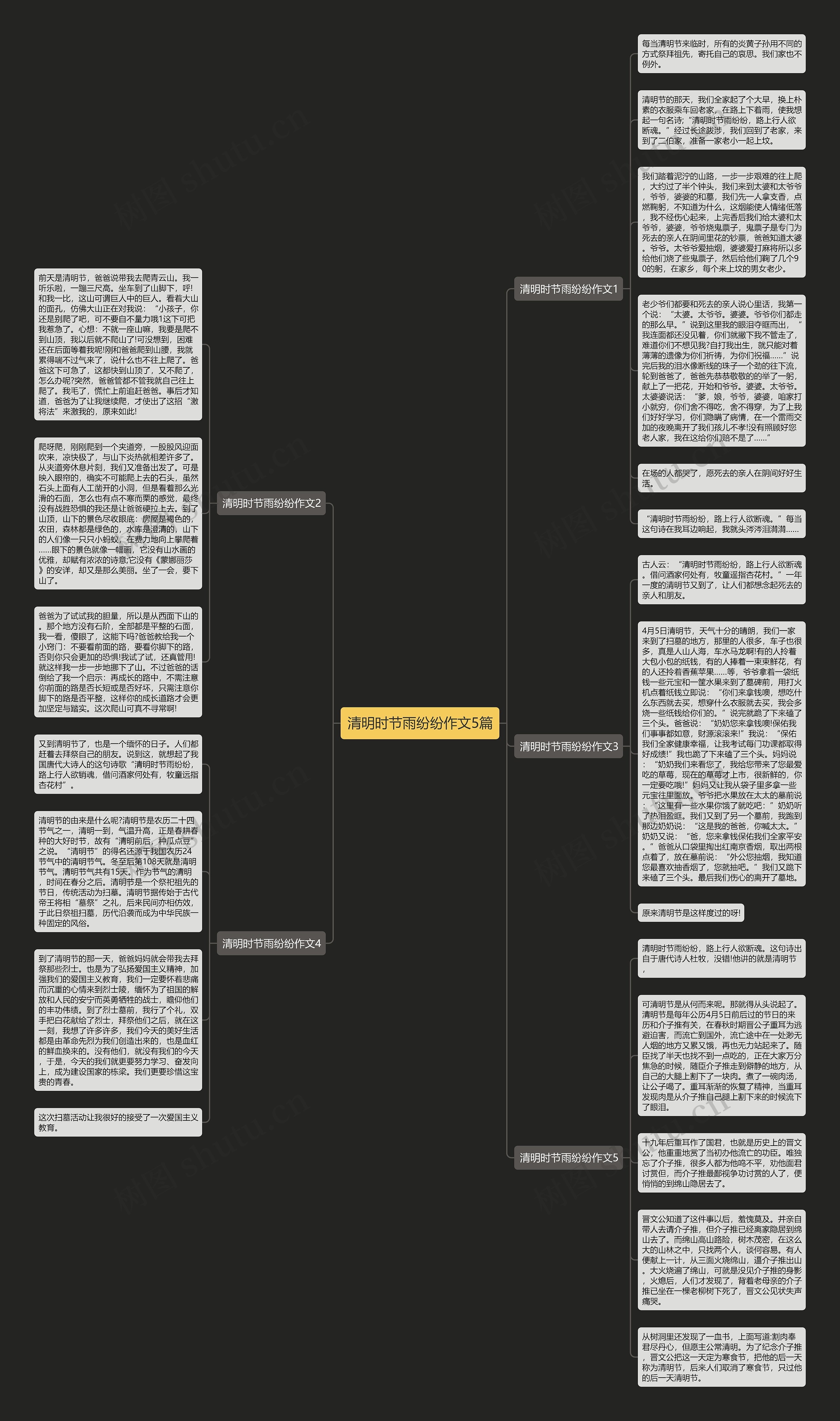 清明时节雨纷纷作文5篇思维导图