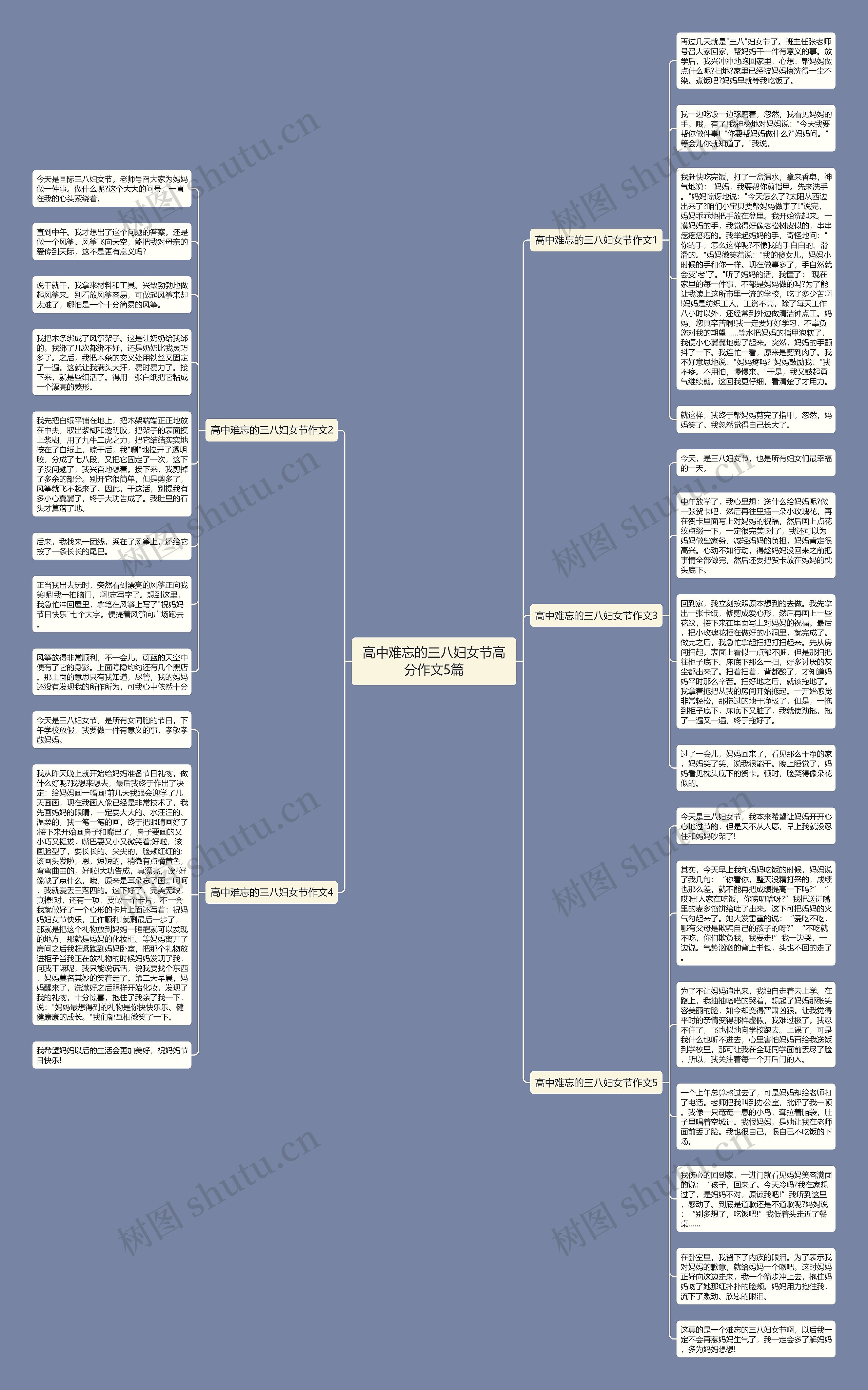 高中难忘的三八妇女节高分作文5篇思维导图