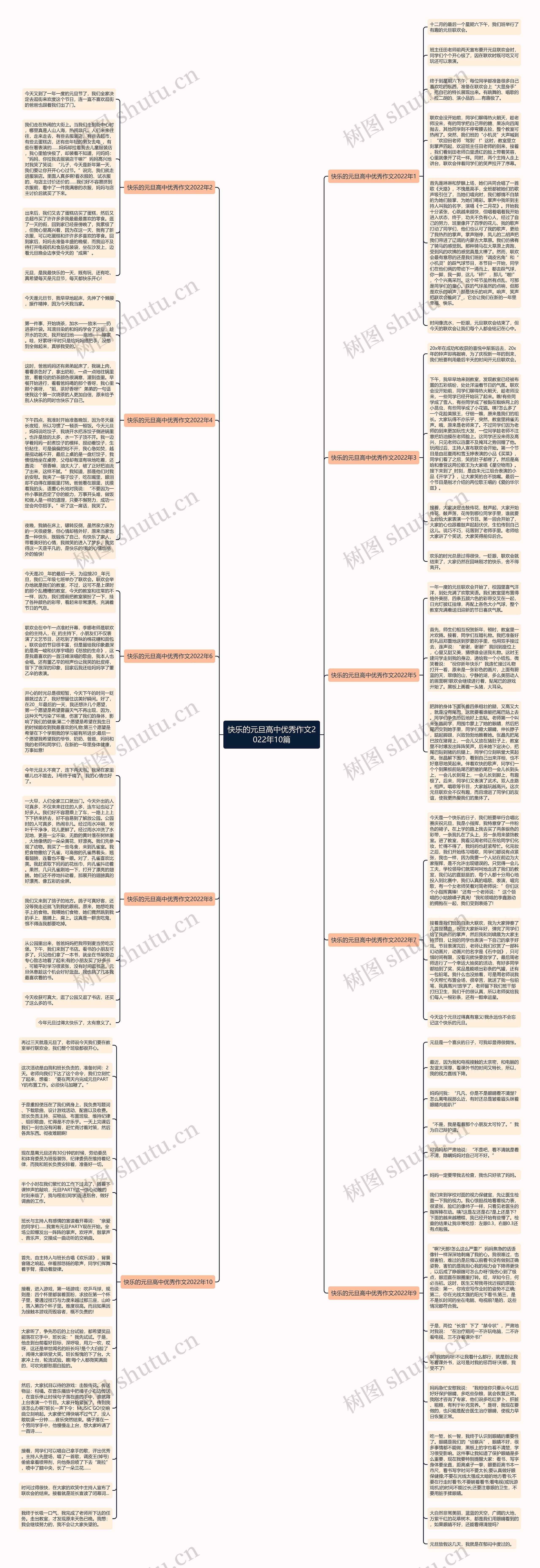 快乐的元旦高中优秀作文2022年10篇思维导图