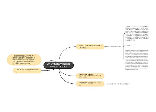 2016年12月大学英语四级翻译练习：家庭暴力