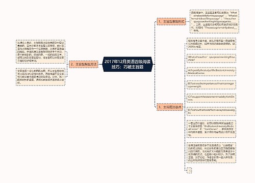 2017年12月英语四级阅读技巧：巧破主旨题