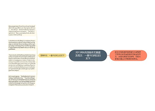 2013年6月四级作文真题及范文：一屋不扫何以扫天下