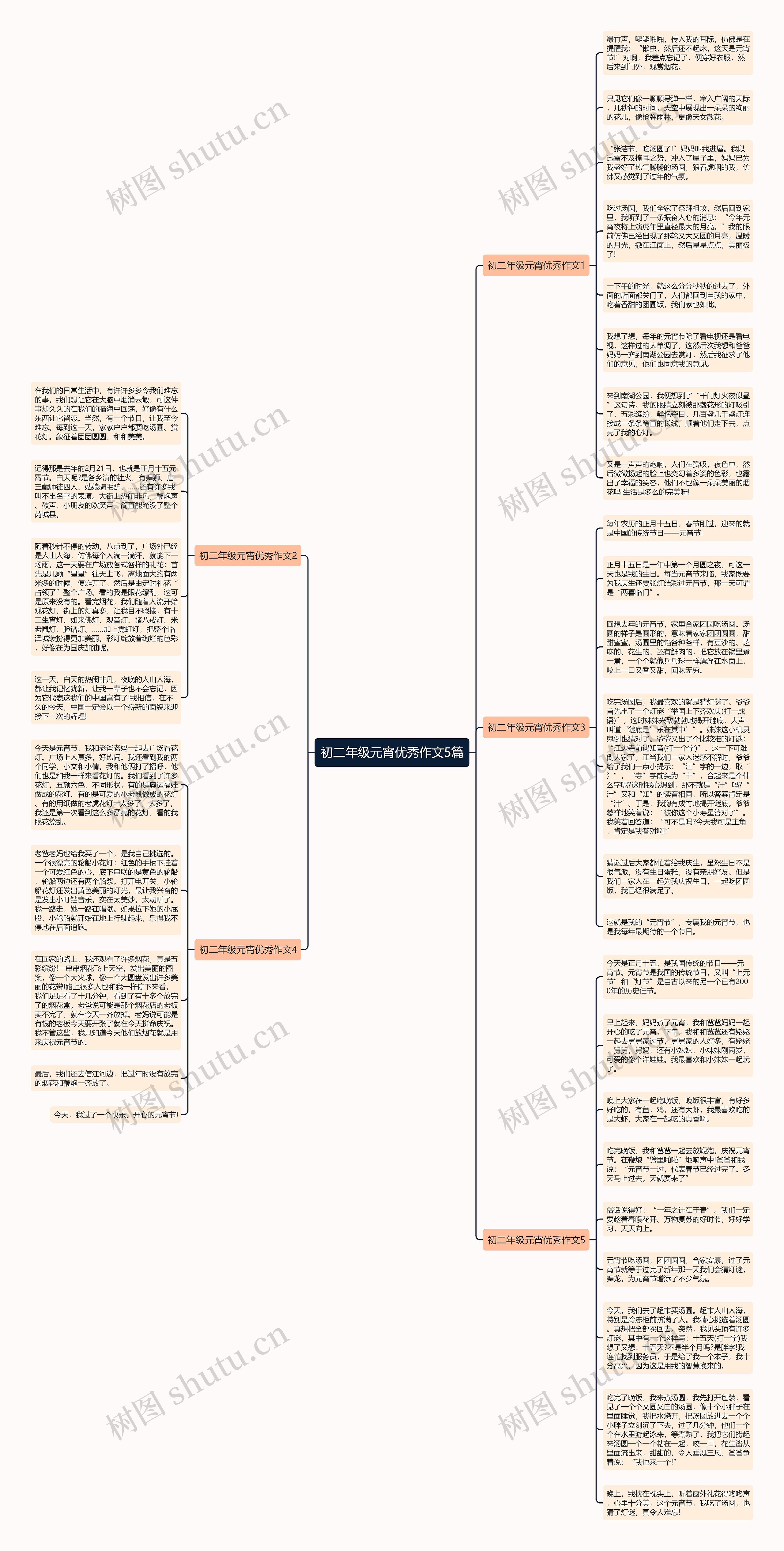 初二年级元宵优秀作文5篇思维导图