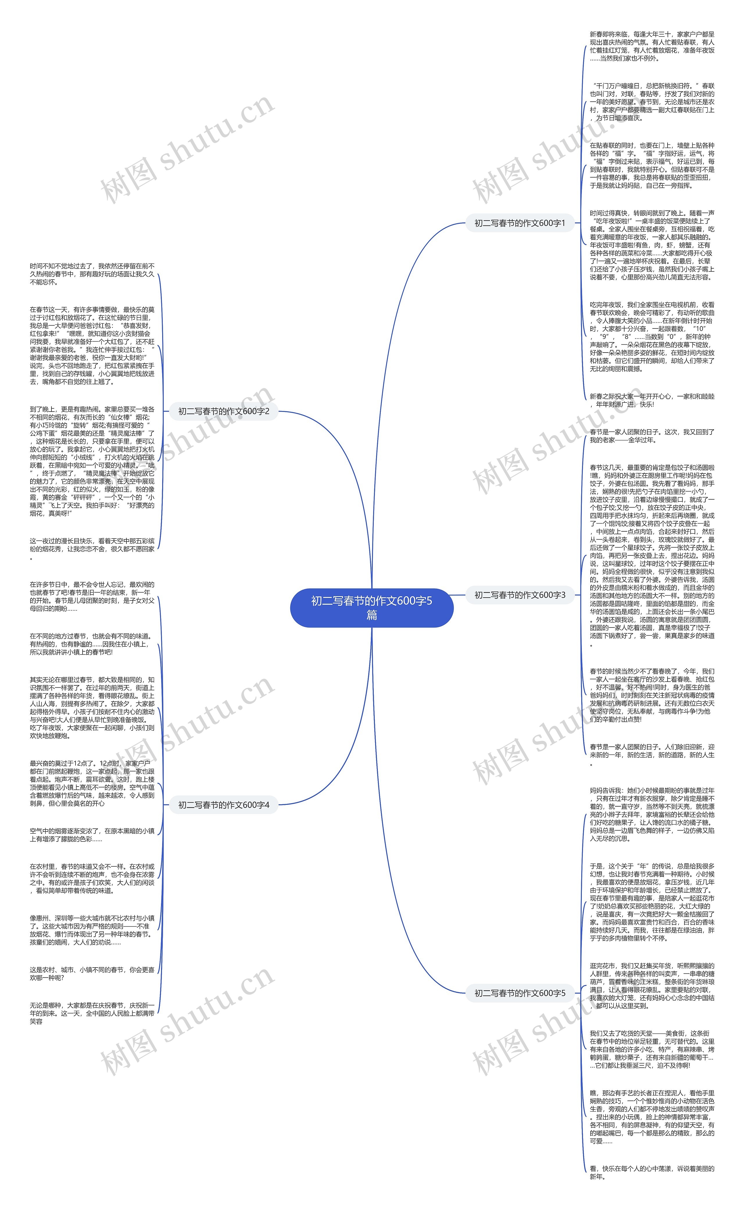 初二写春节的作文600字5篇思维导图