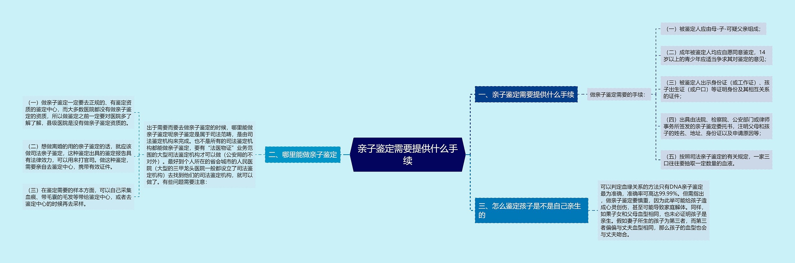 亲子鉴定需要提供什么手续思维导图