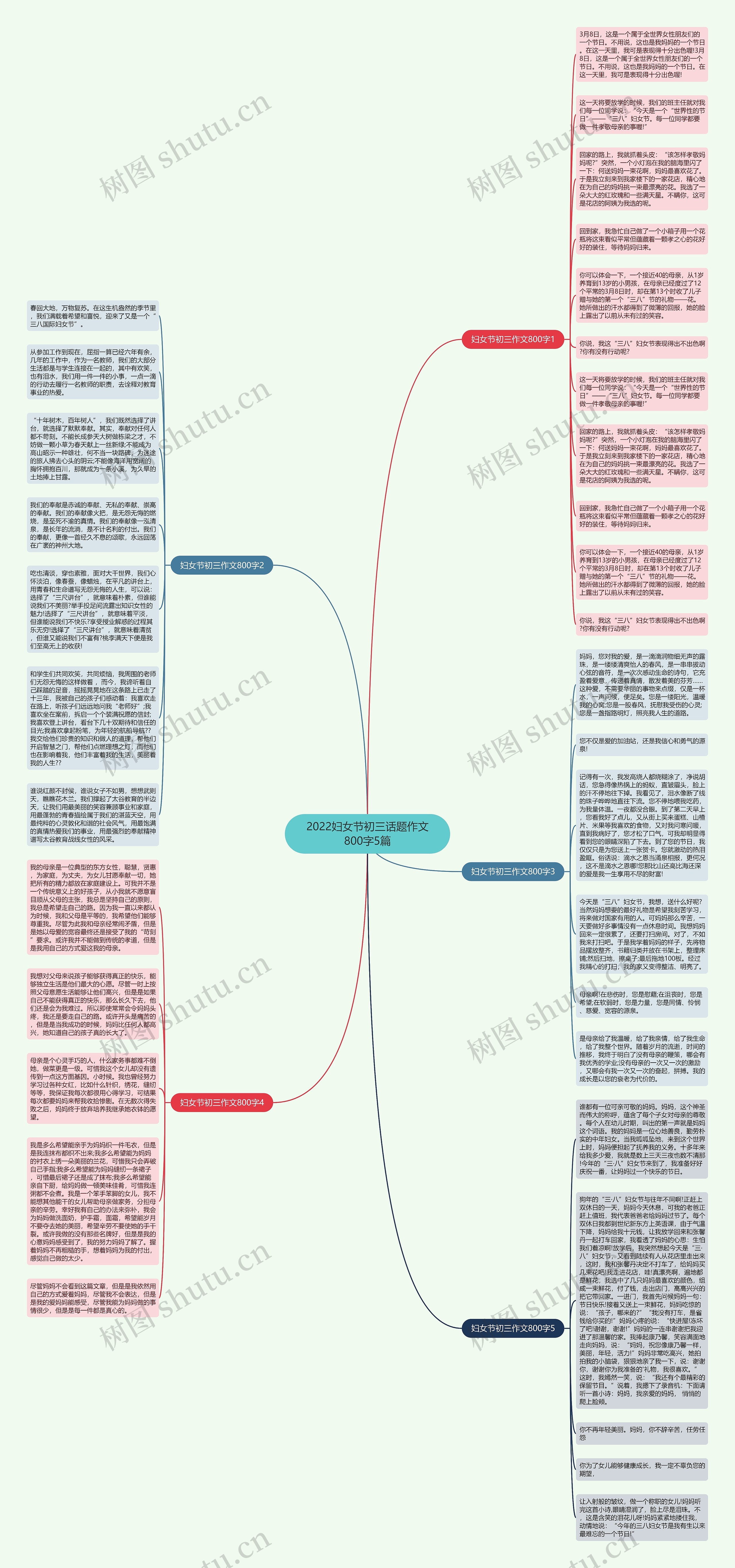 2022妇女节初三话题作文800字5篇思维导图