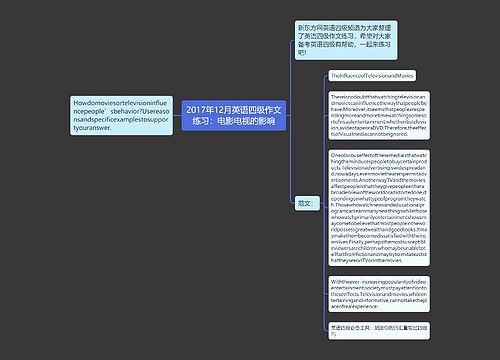 2017年12月英语四级作文练习：电影电视的影响