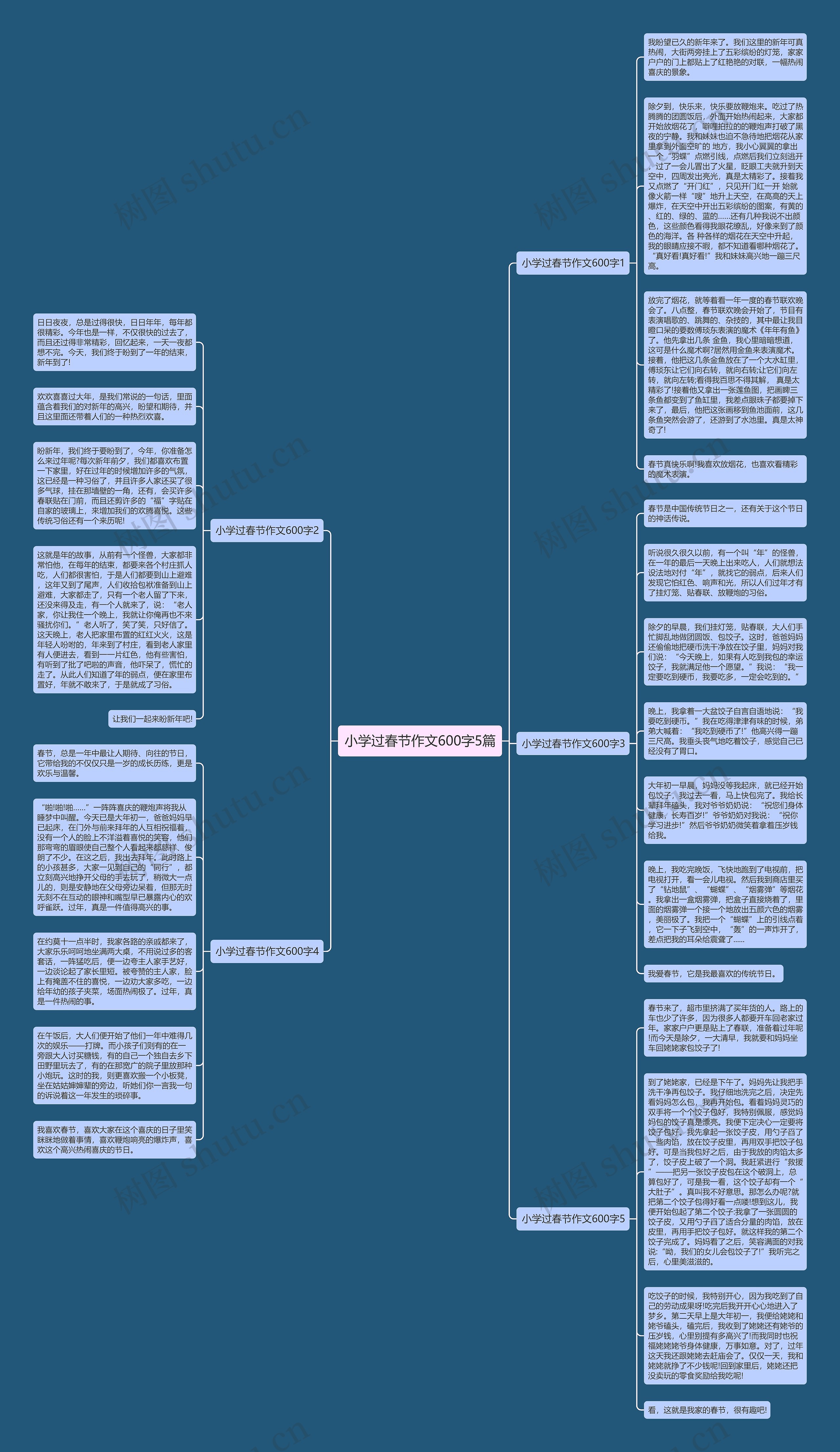 小学过春节作文600字5篇思维导图