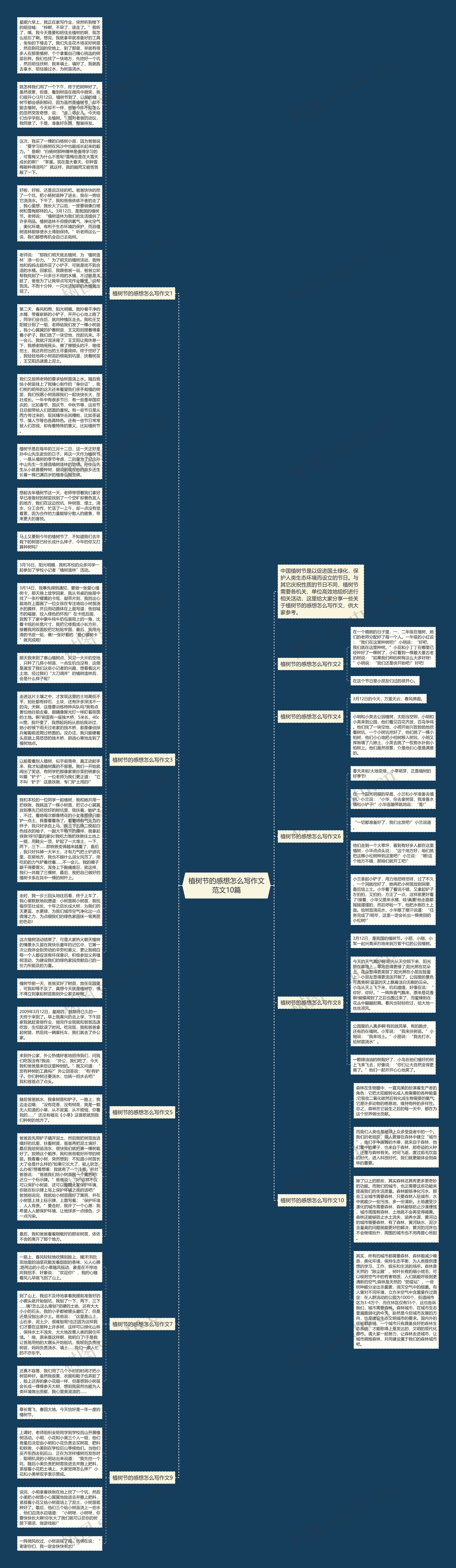 植树节的感想怎么写作文范文10篇思维导图