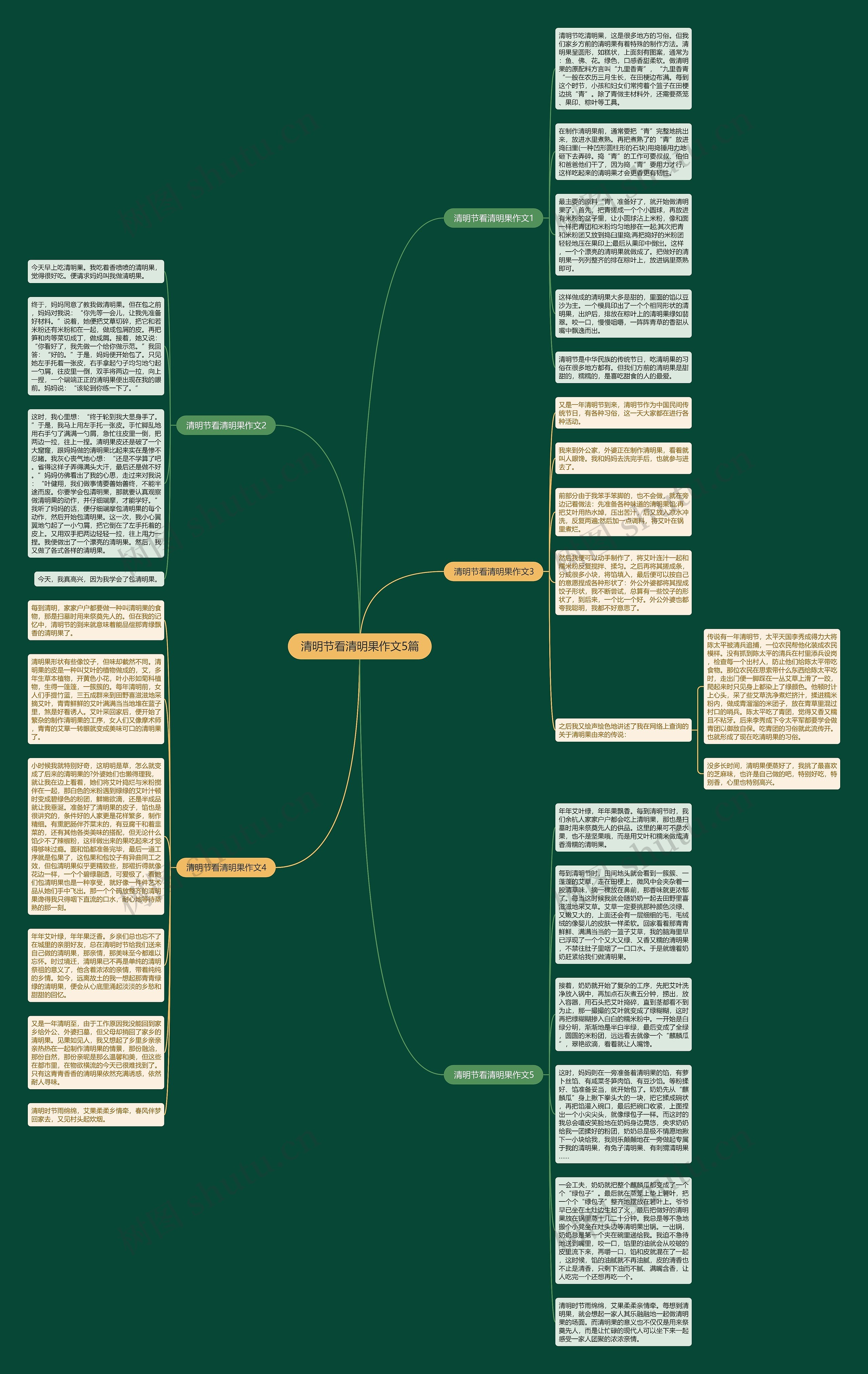 清明节看清明果作文5篇思维导图