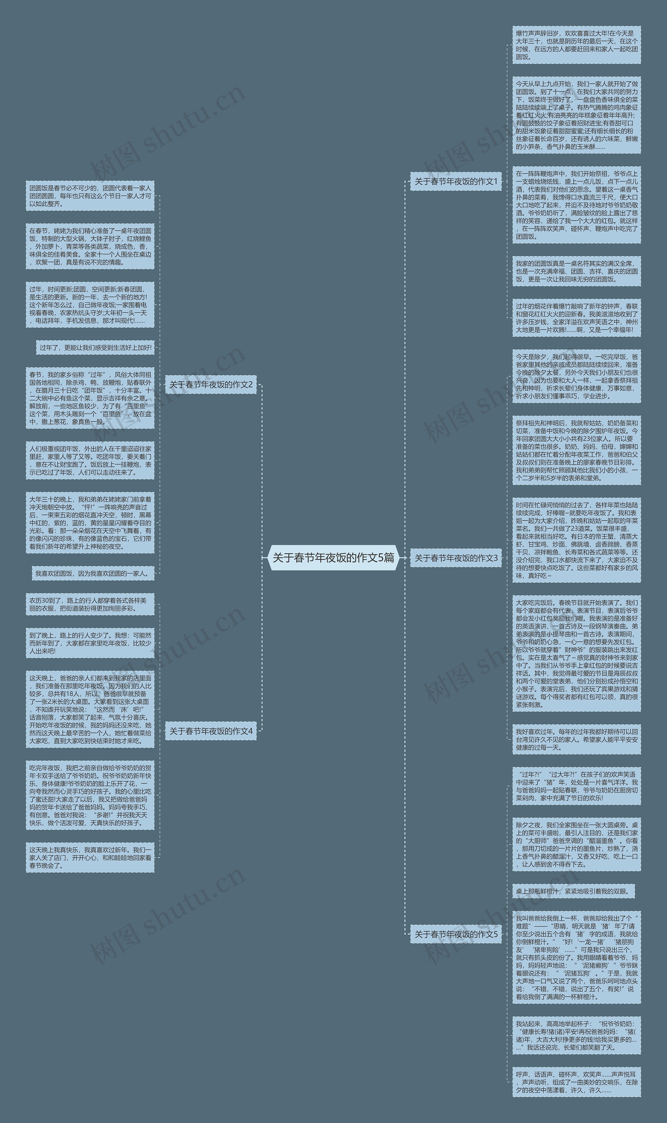 关于春节年夜饭的作文5篇思维导图