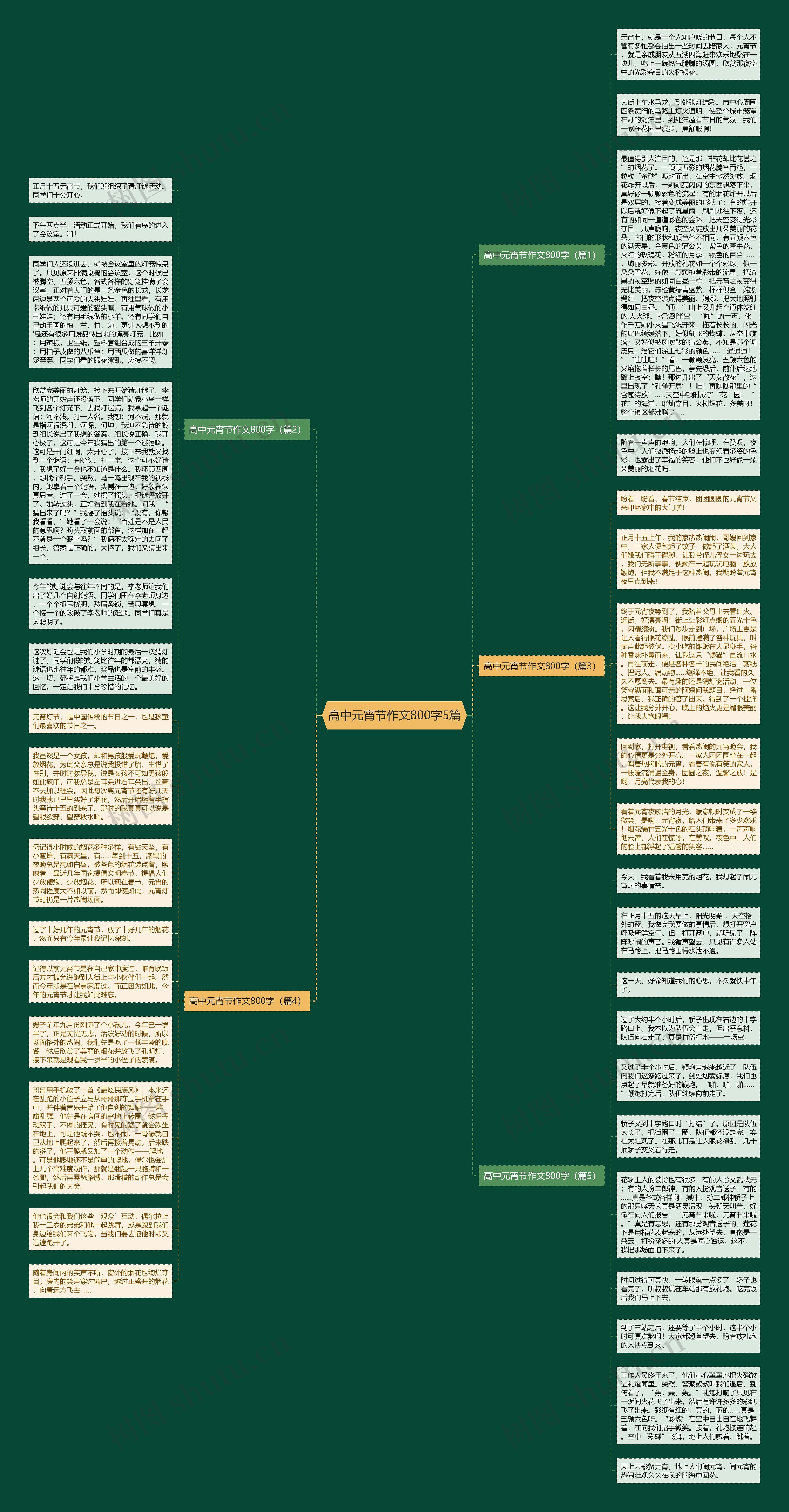 高中元宵节作文800字5篇思维导图