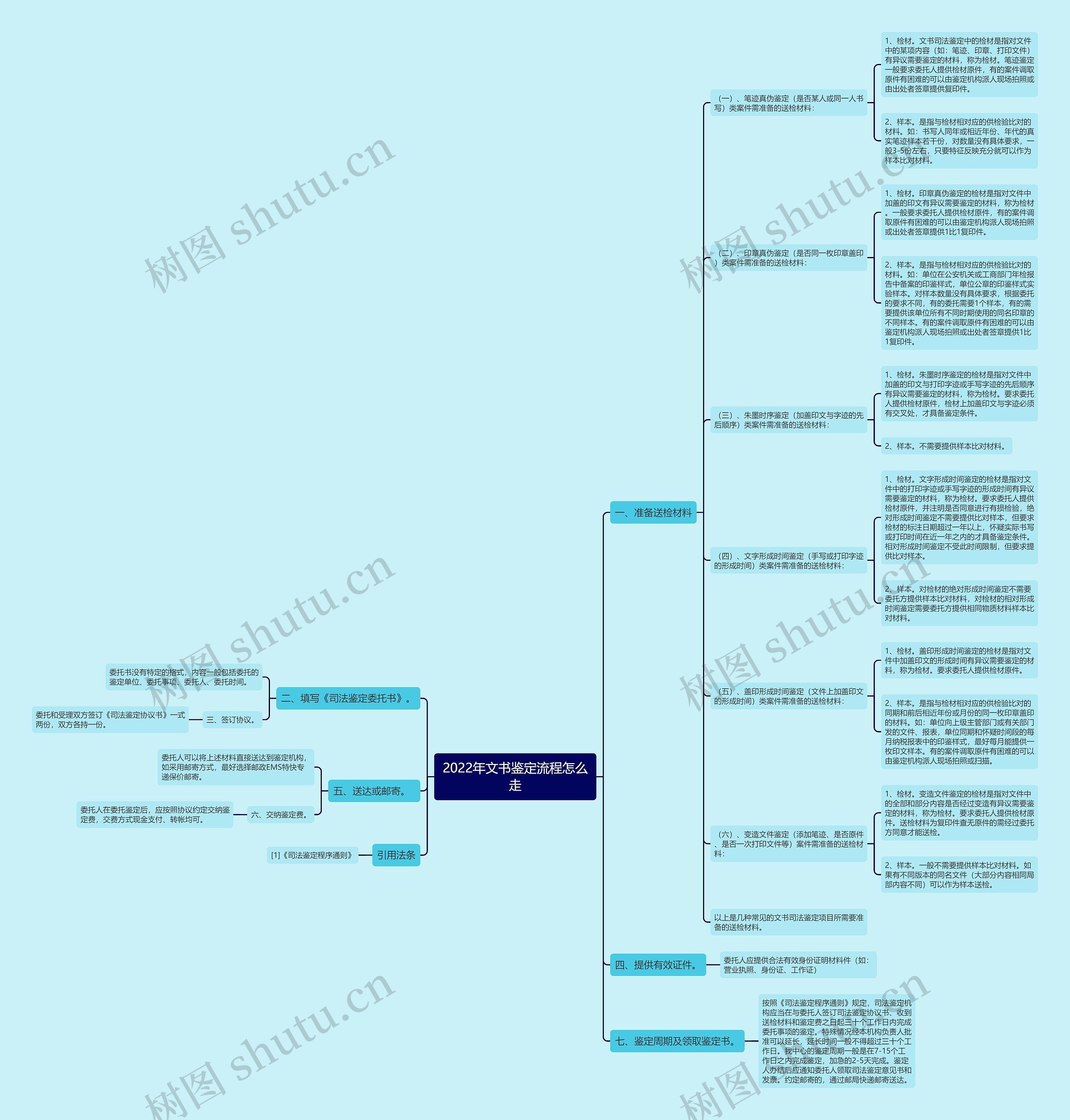 2022年文书鉴定流程怎么走思维导图