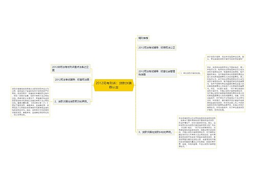 2012司考刑诉：贷款诈骗罪认定