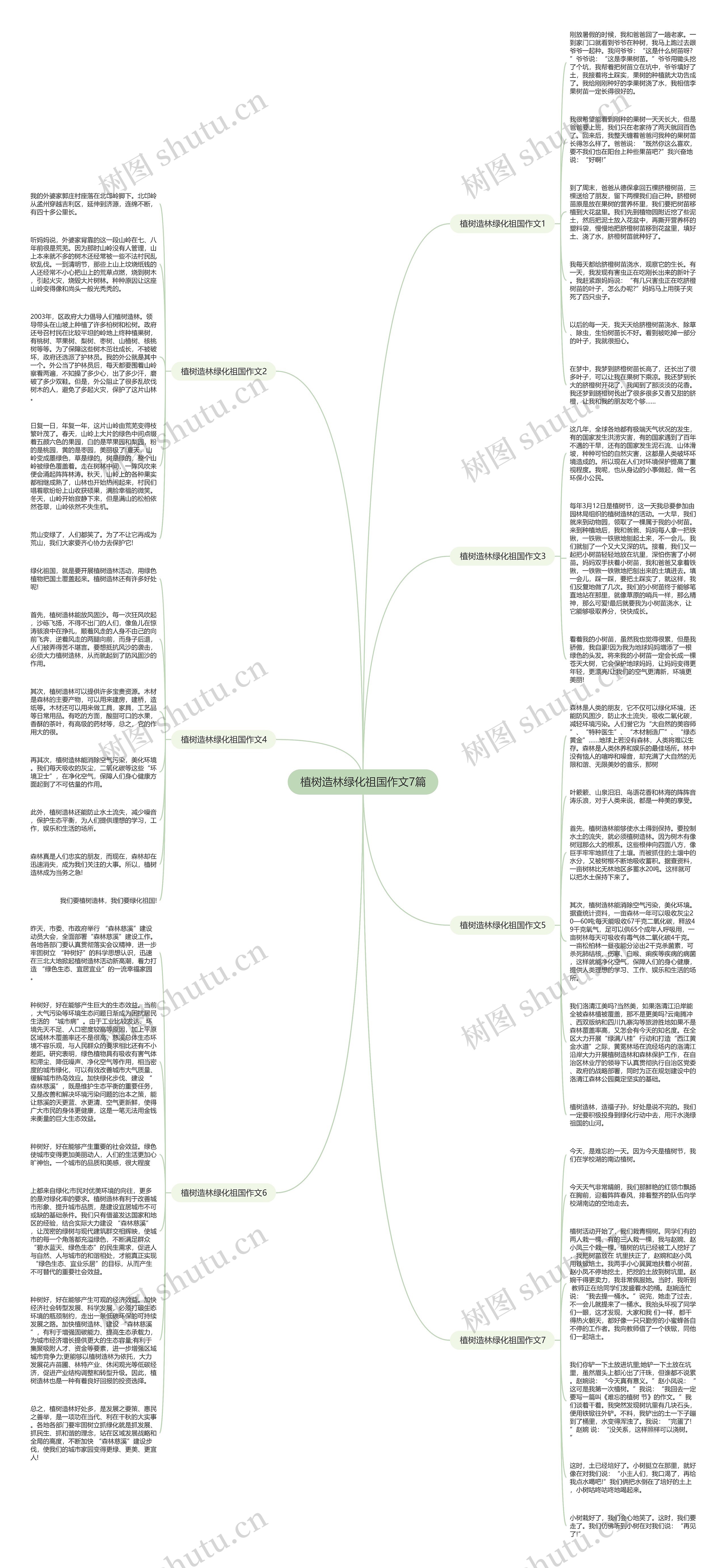 植树造林绿化祖国作文7篇思维导图