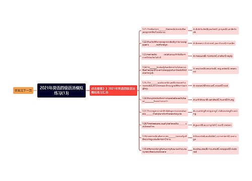 2021年英语四级语法模拟练习(13)