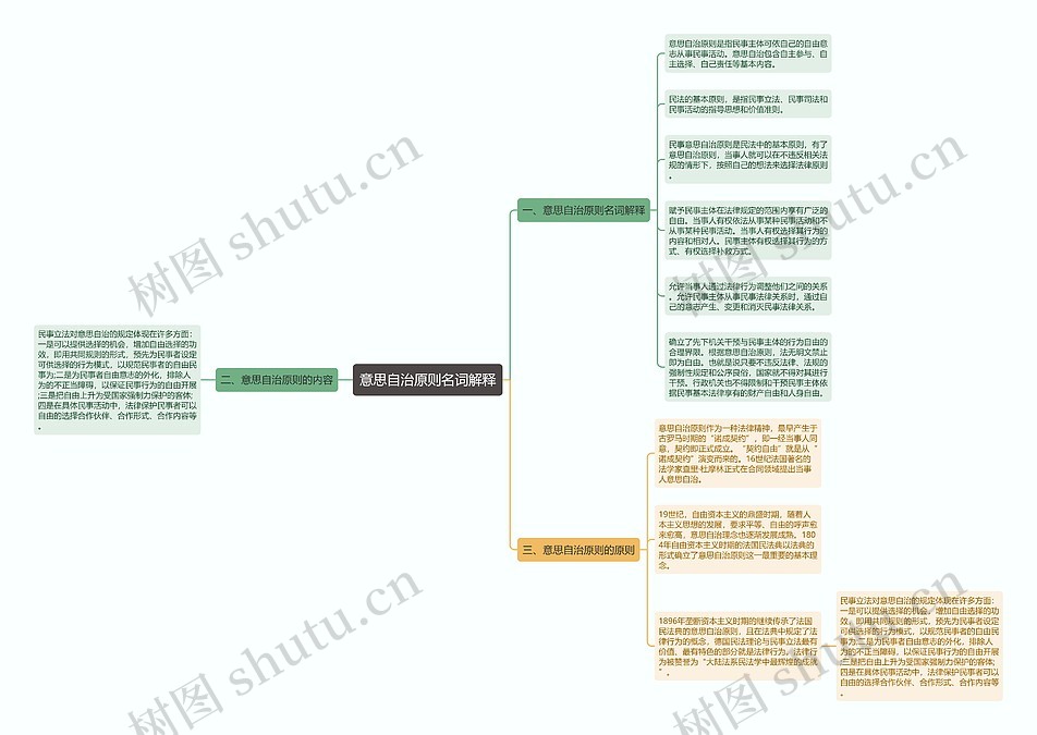 意思自治原则名词解释思维导图_编号p9639300-TreeMind树图