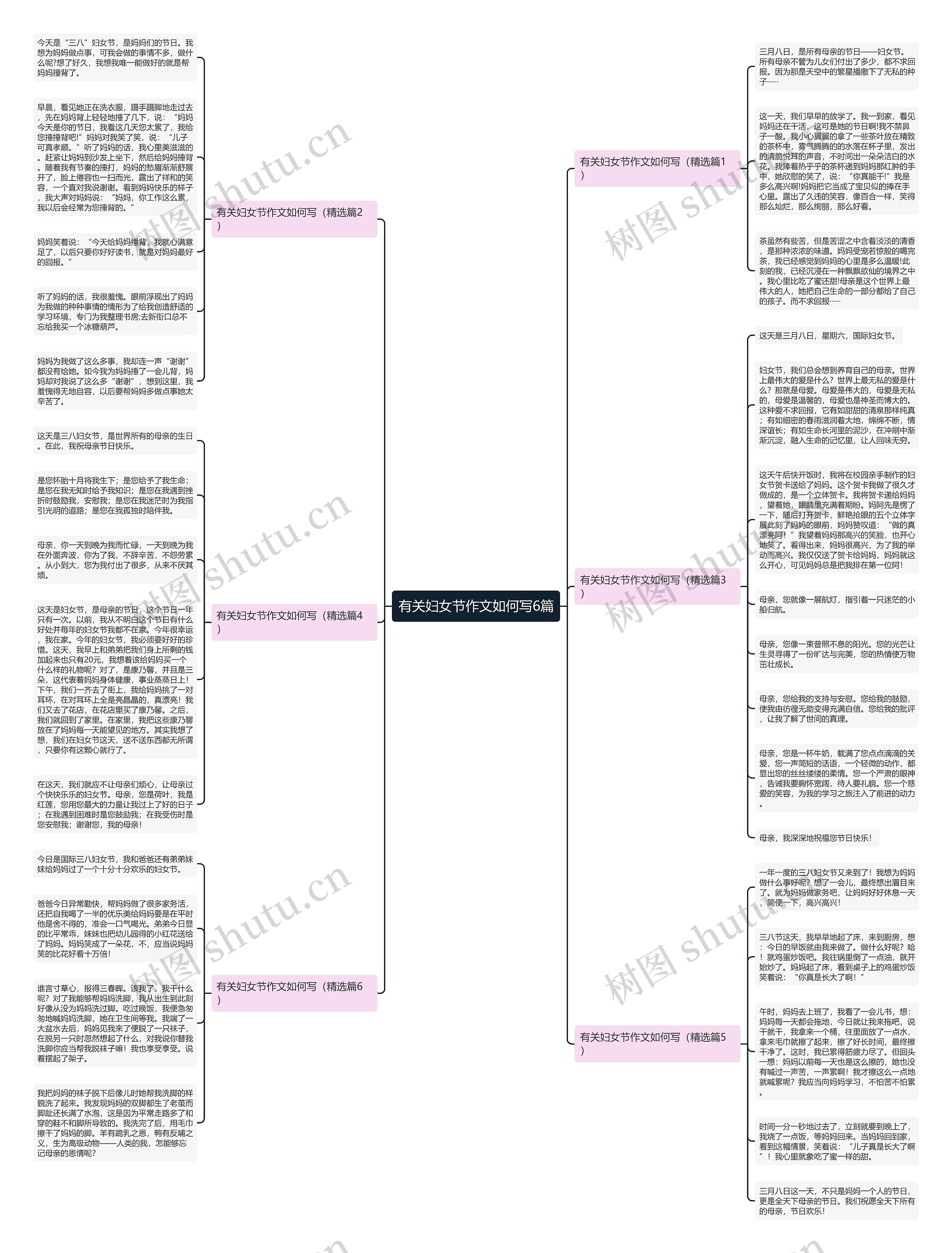 有关妇女节作文如何写6篇思维导图