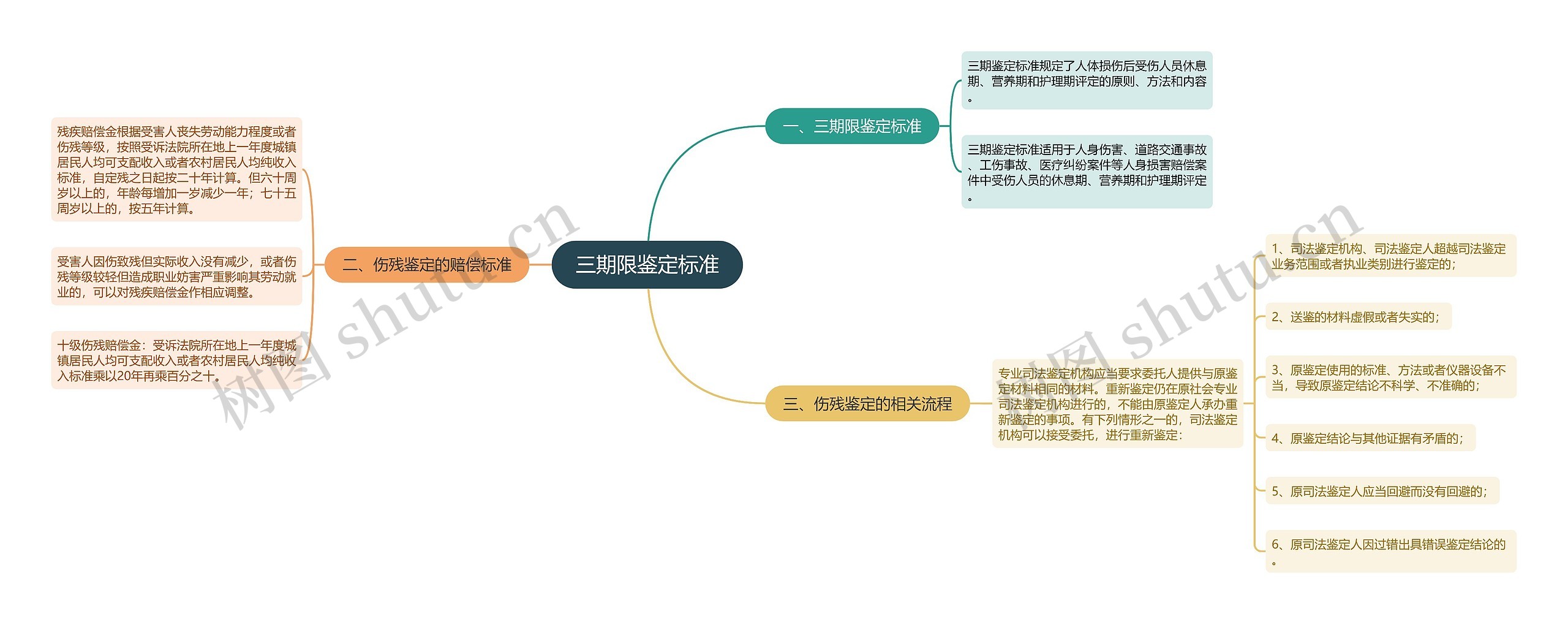 三期限鉴定标准思维导图