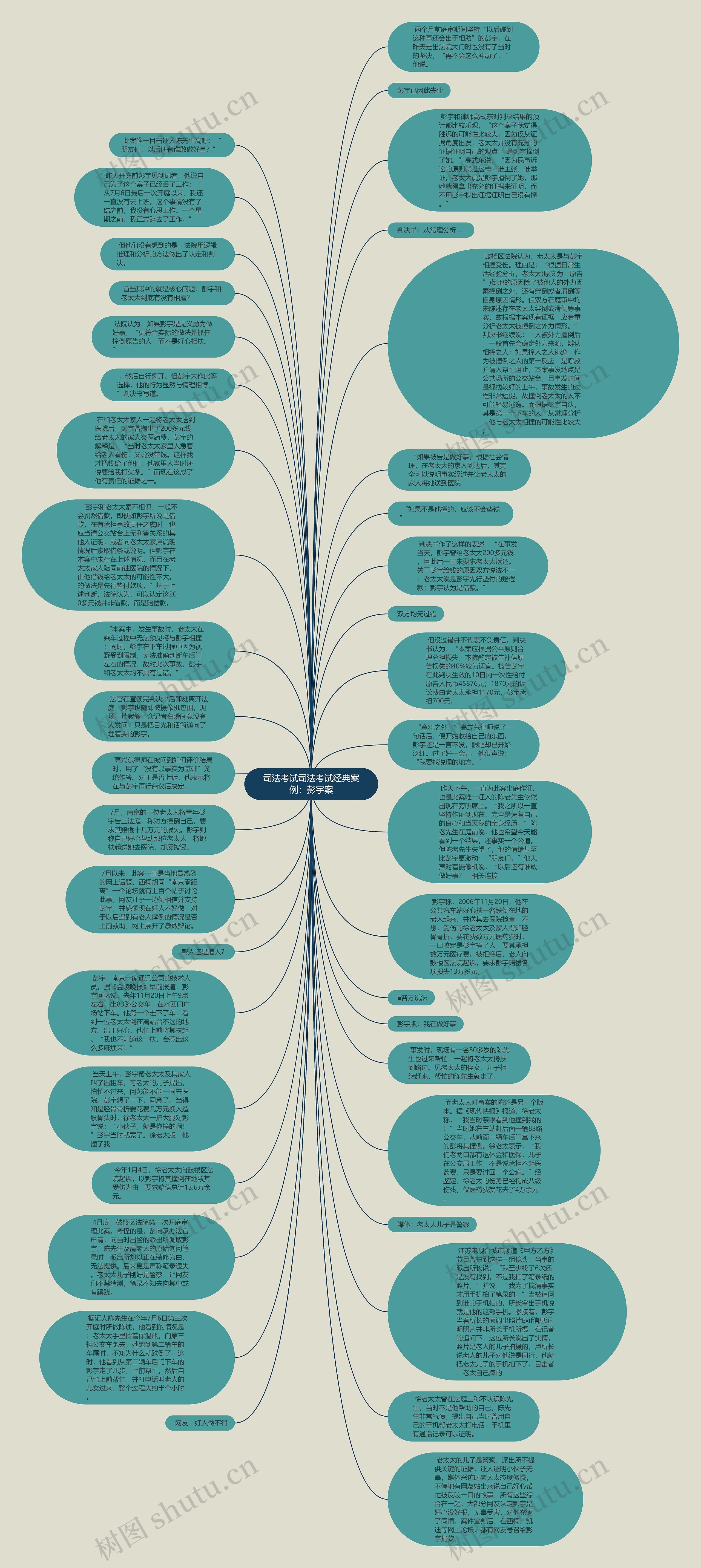 司法考试司法考试经典案例：彭宇案思维导图