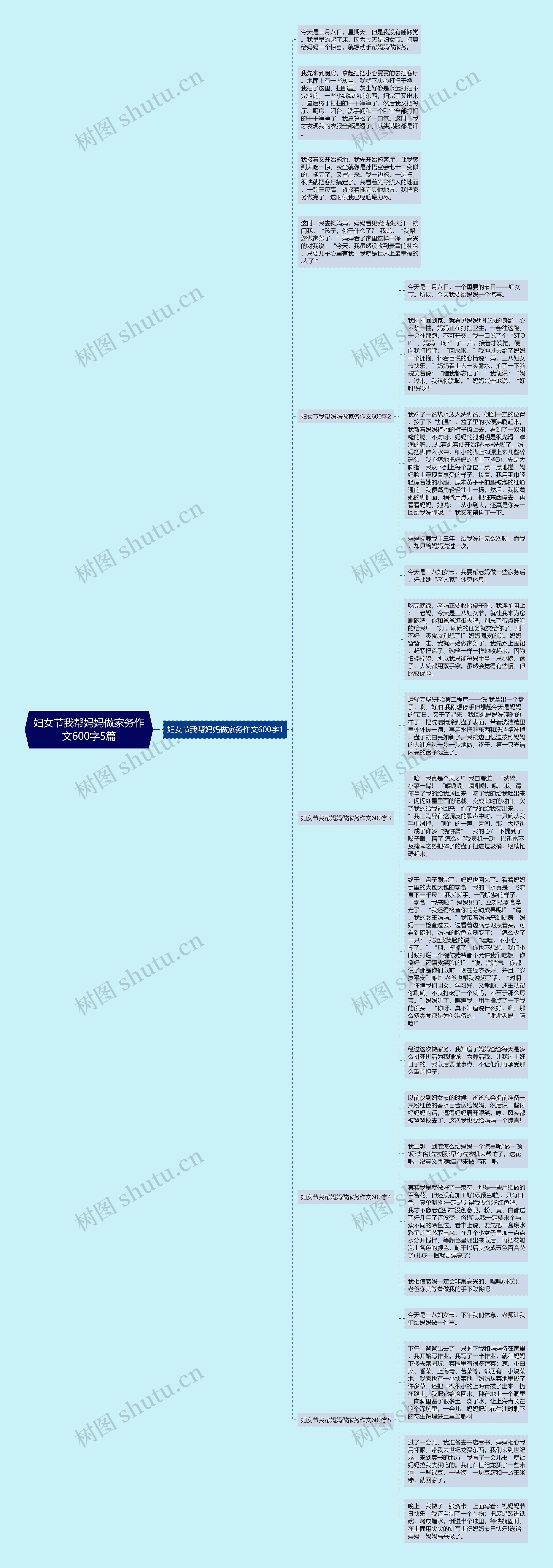 妇女节我帮妈妈做家务作文600字5篇思维导图