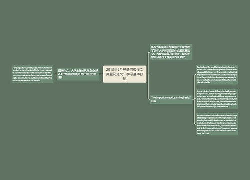 2013年6月英语四级作文真题及范文：学习基本技能