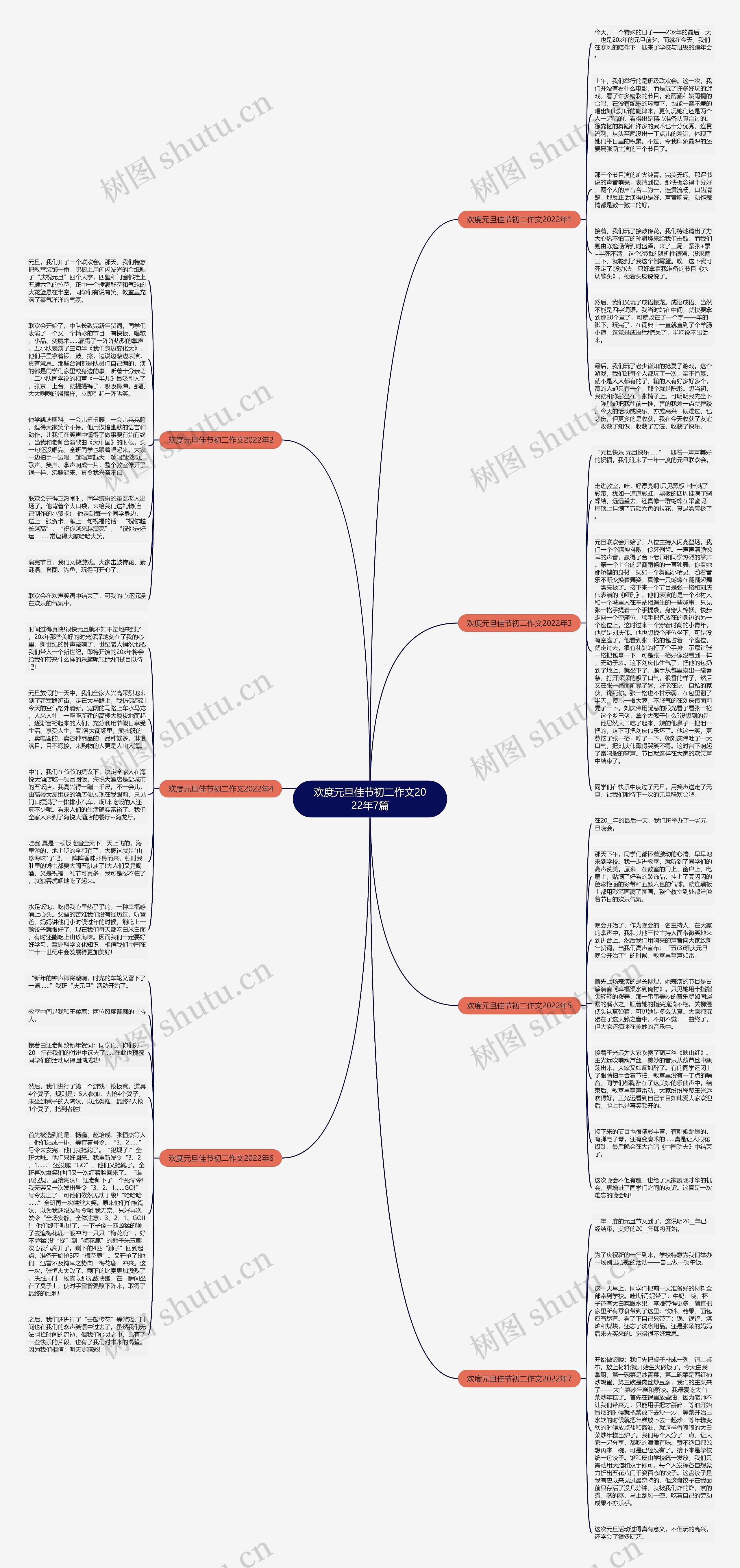 欢度元旦佳节初二作文2022年7篇思维导图