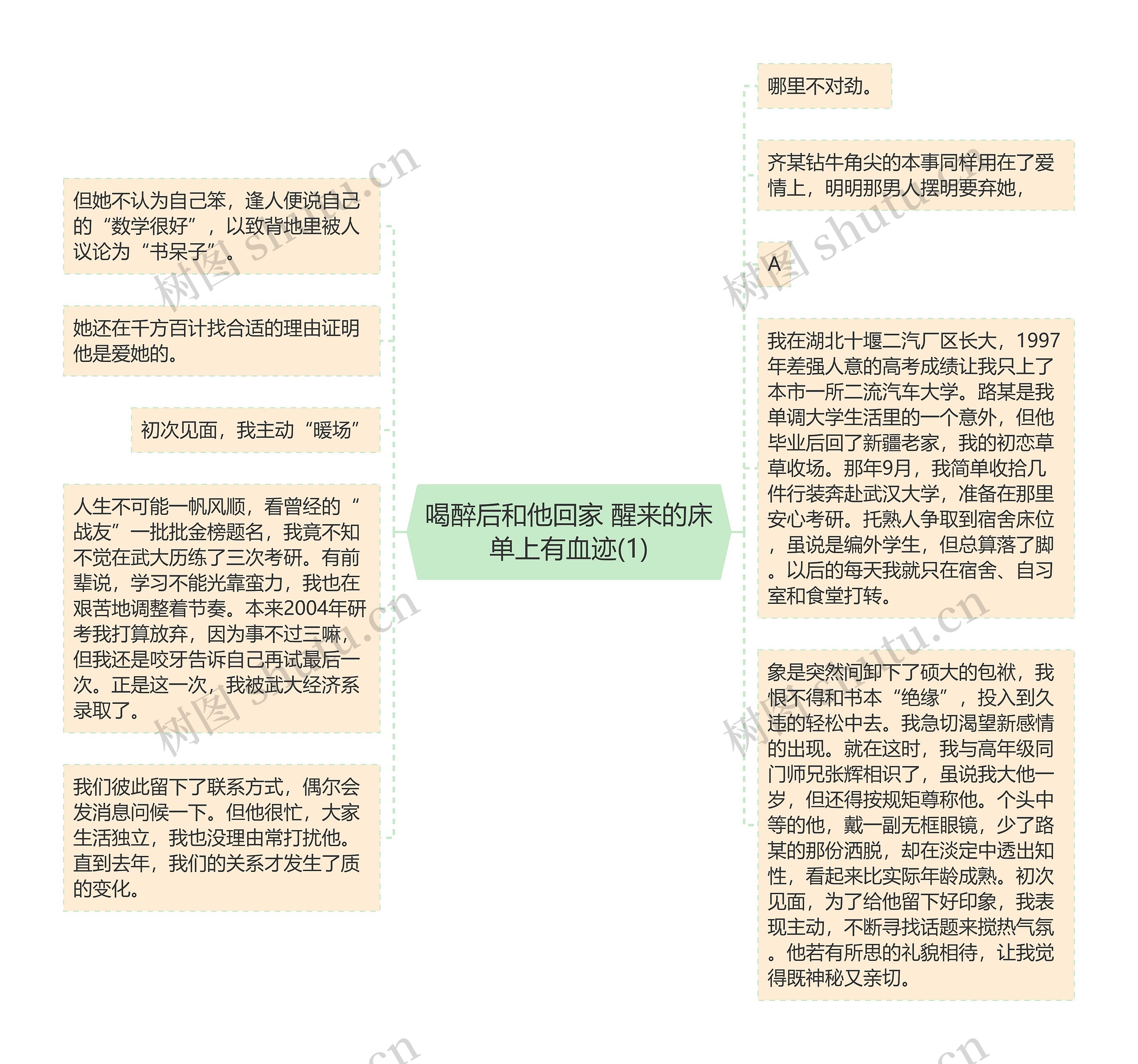 喝醉后和他回家 醒来的床单上有血迹(1)思维导图