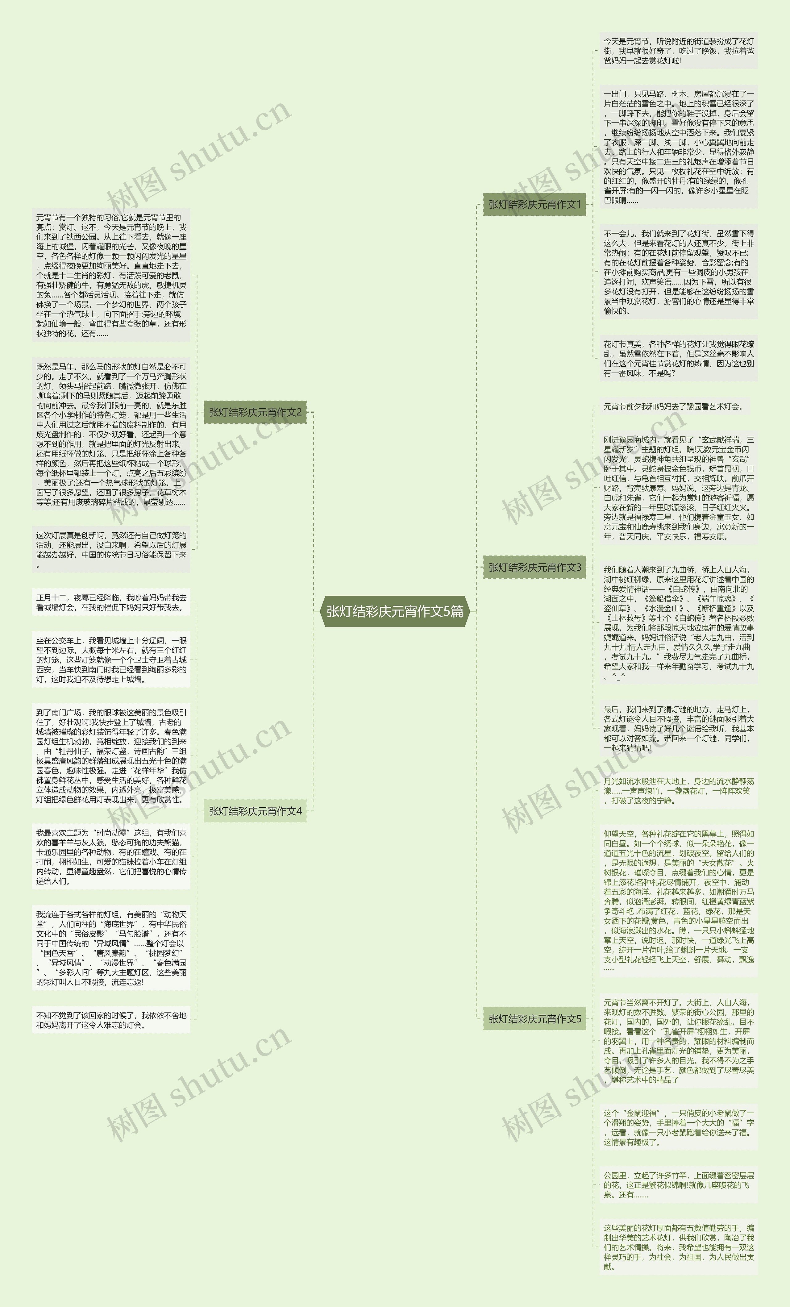 张灯结彩庆元宵作文5篇思维导图
