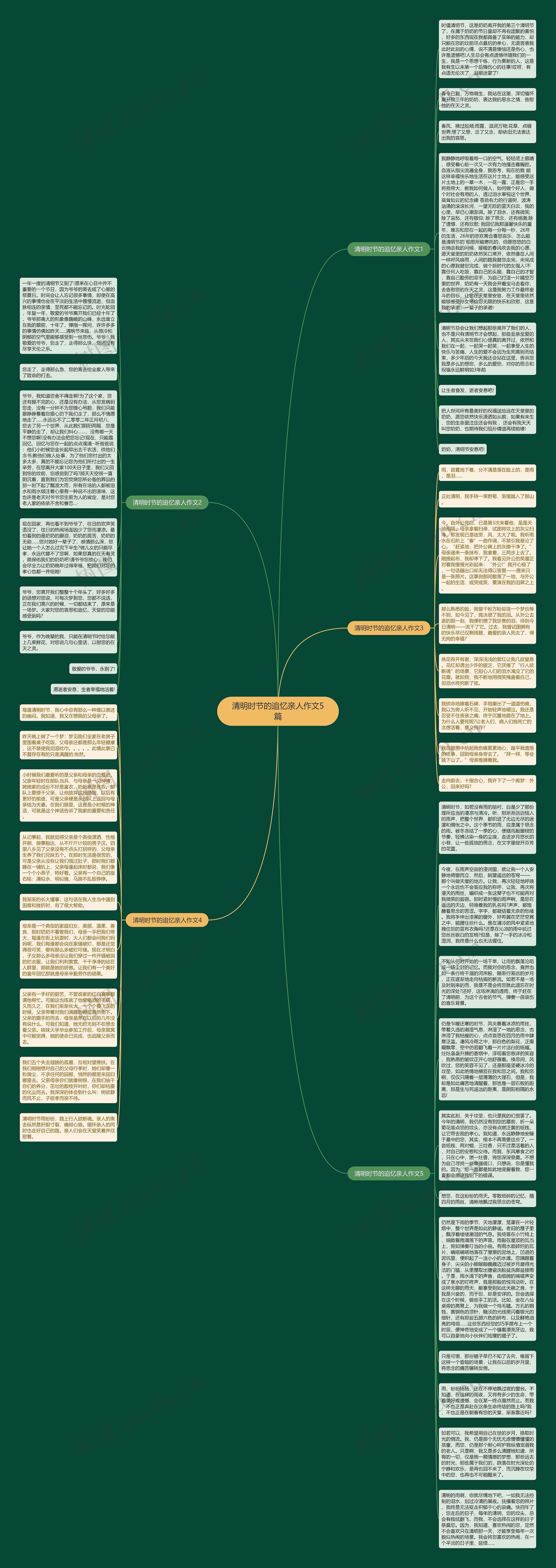 清明时节的追忆亲人作文5篇思维导图