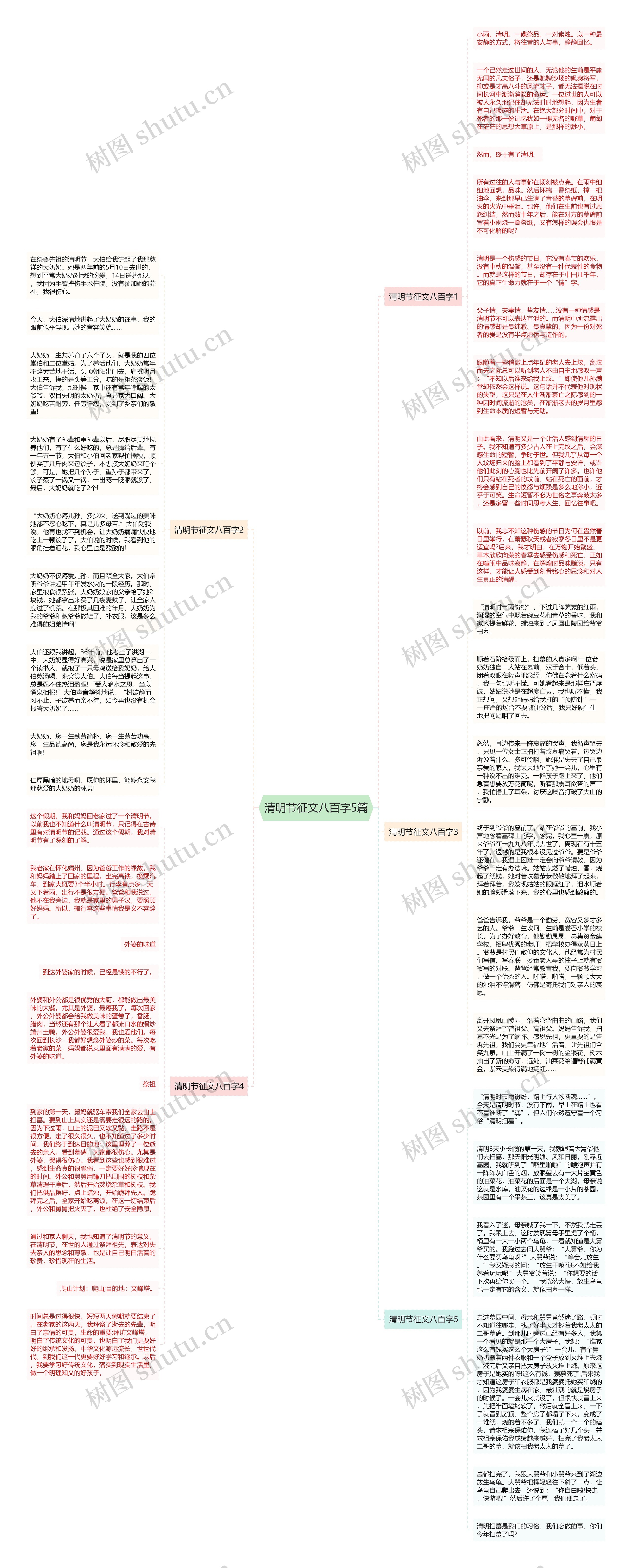 清明节征文八百字5篇思维导图