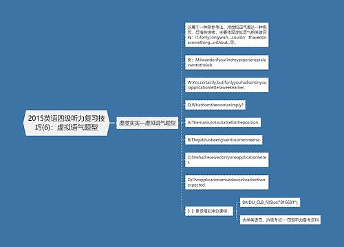 2015英语四级听力复习技巧(6)：虚拟语气题型