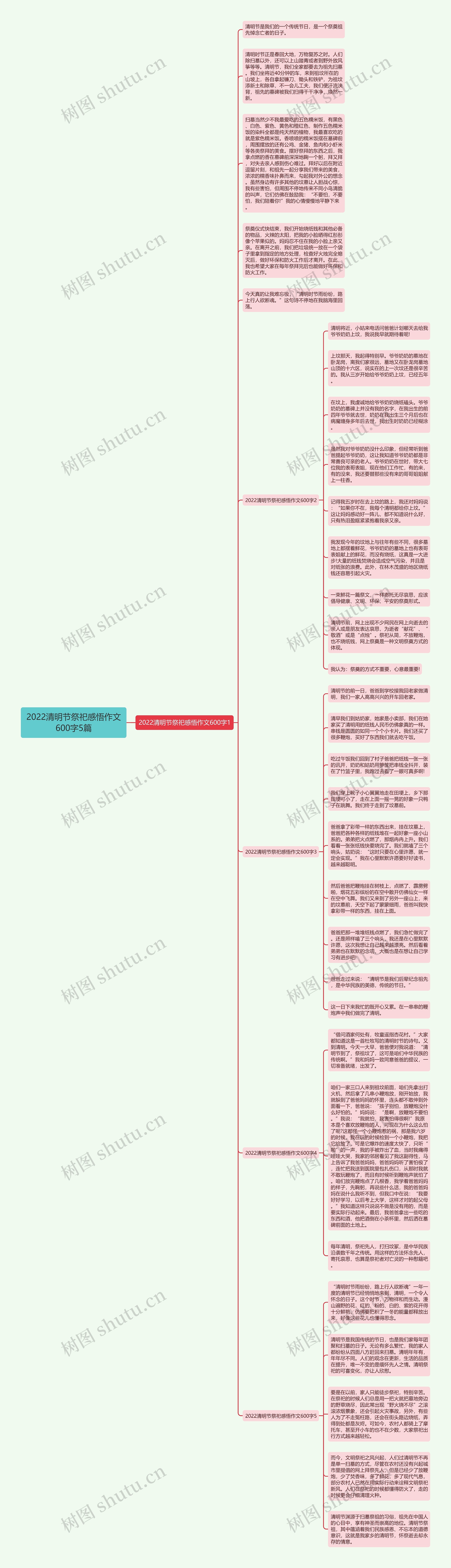 2022清明节祭祀感悟作文600字5篇思维导图