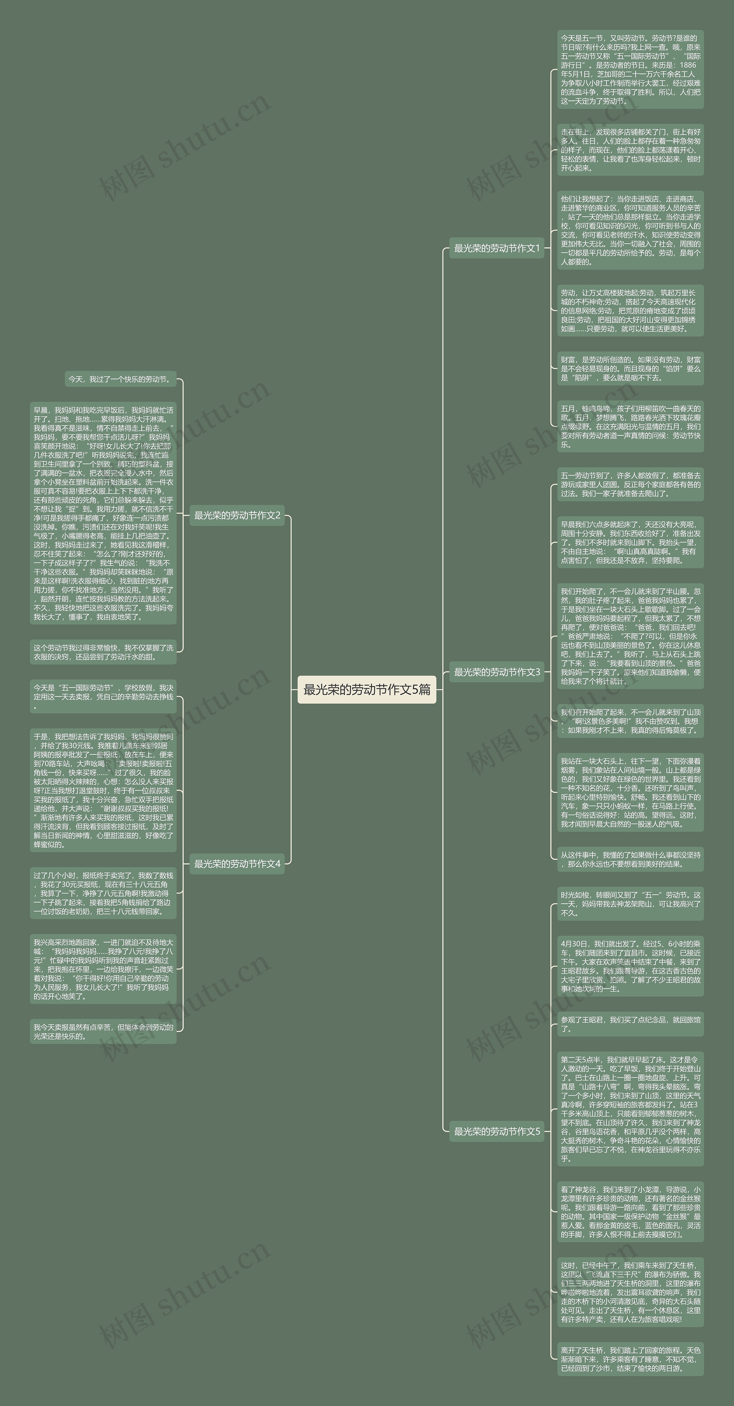 最光荣的劳动节作文5篇思维导图