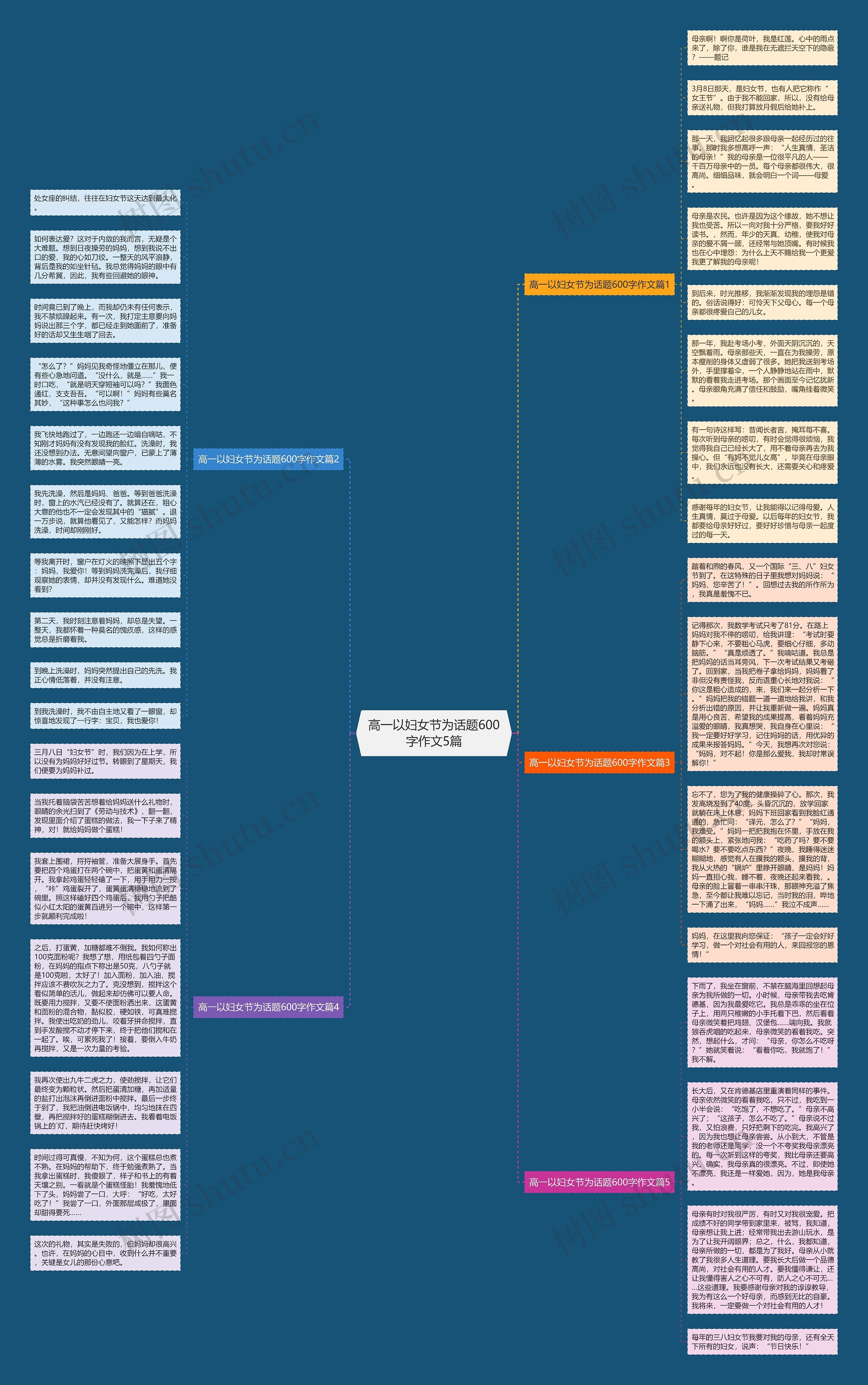 高一以妇女节为话题600字作文5篇思维导图