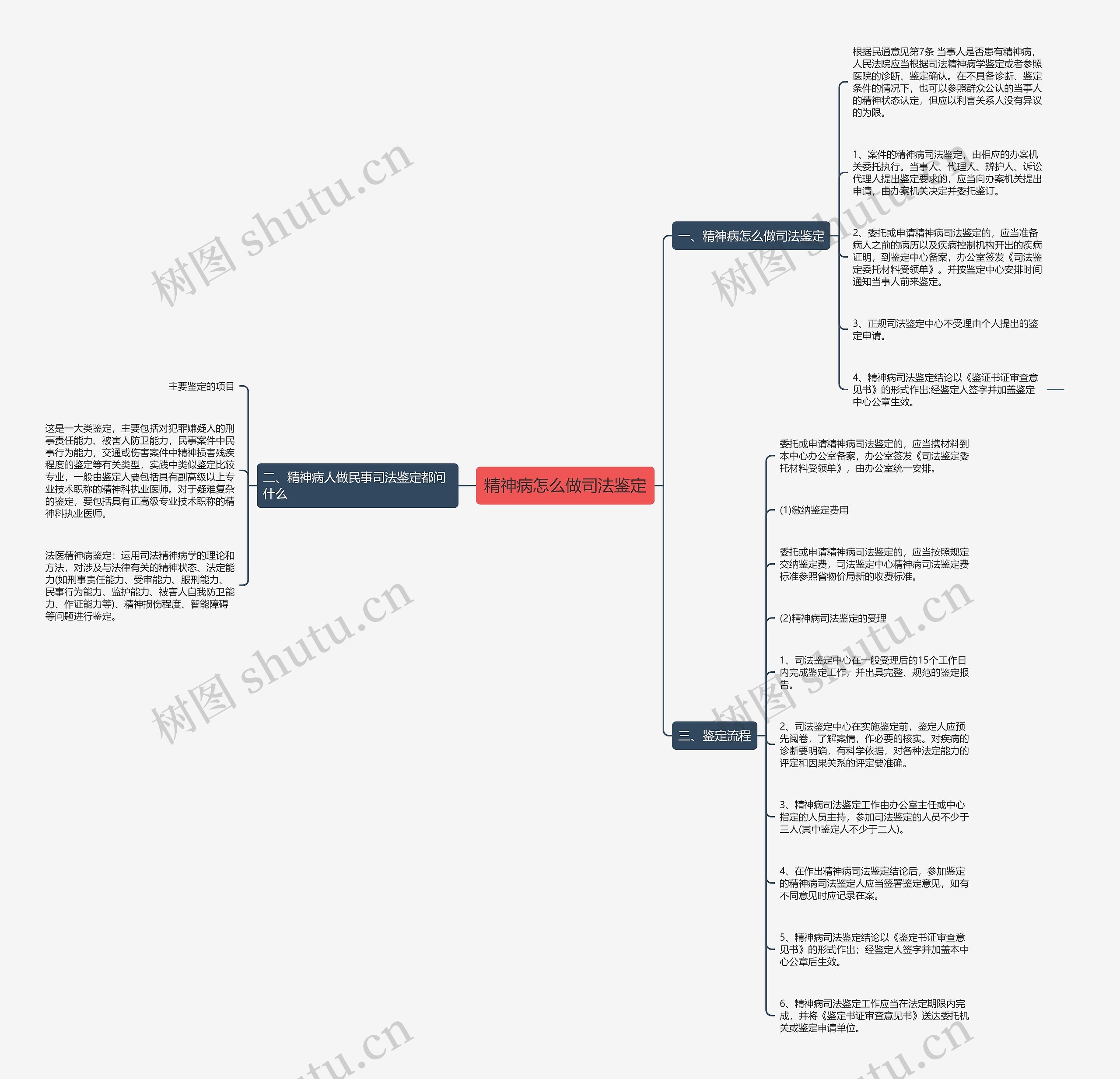 精神病怎么做司法鉴定思维导图