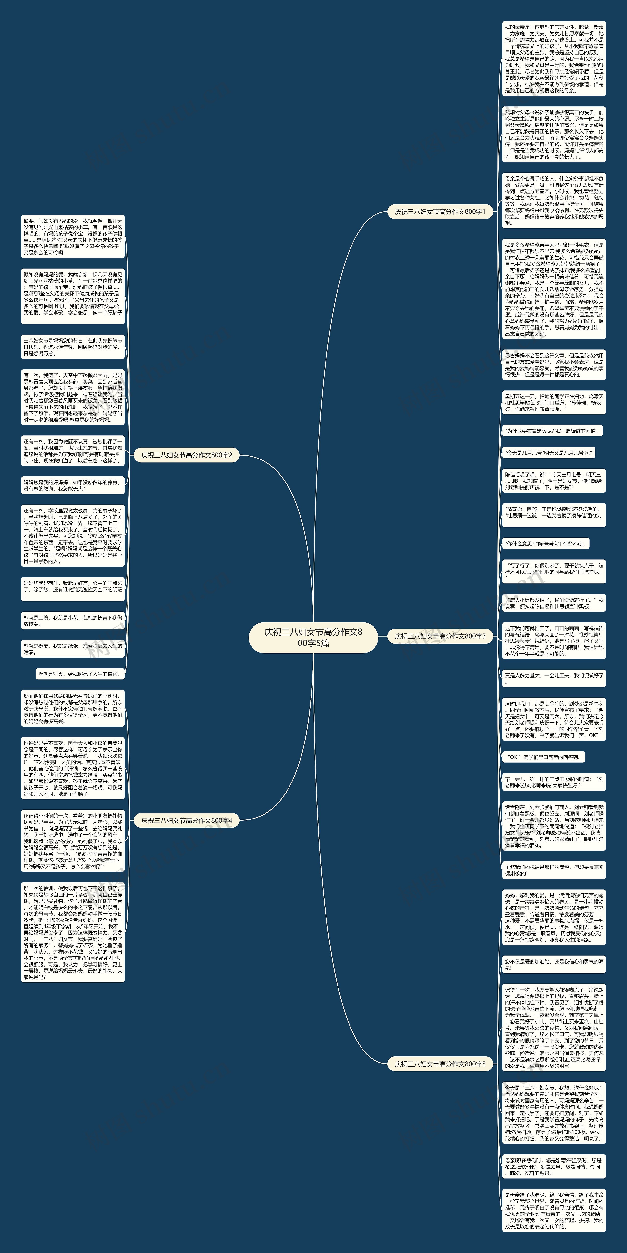 庆祝三八妇女节高分作文800字5篇思维导图
