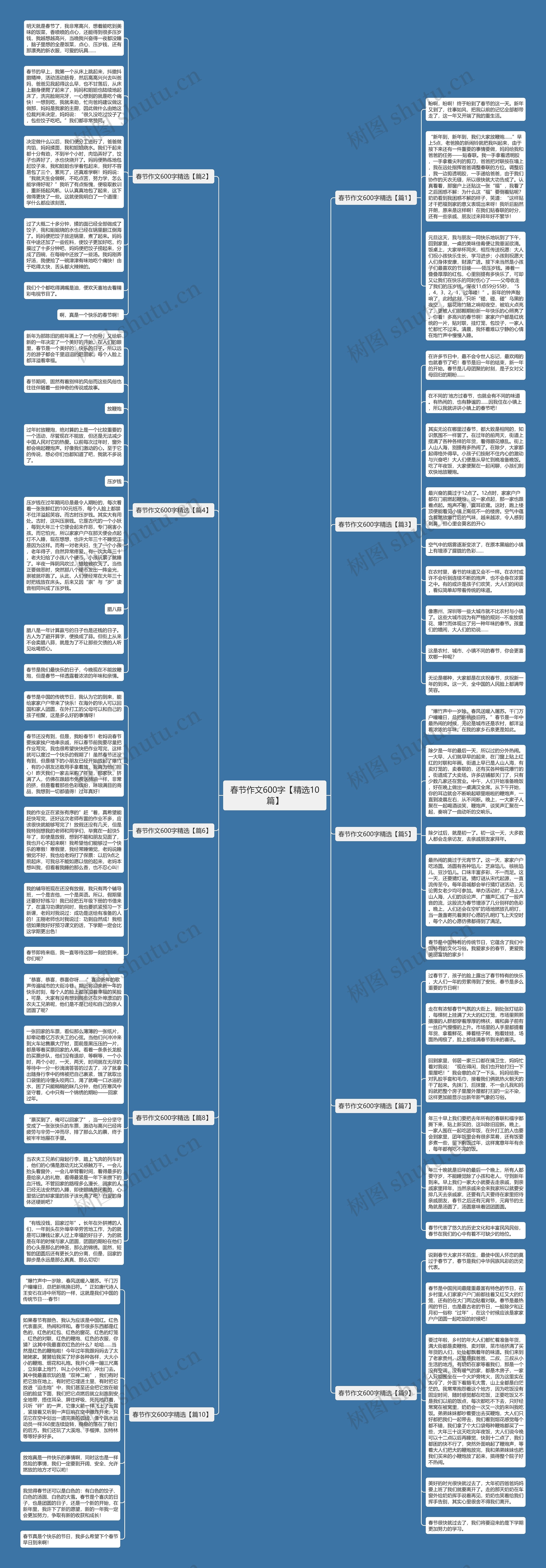 春节作文600字【精选10篇】思维导图
