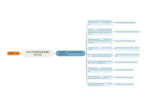 2021年英语四级语法模拟练习(25)