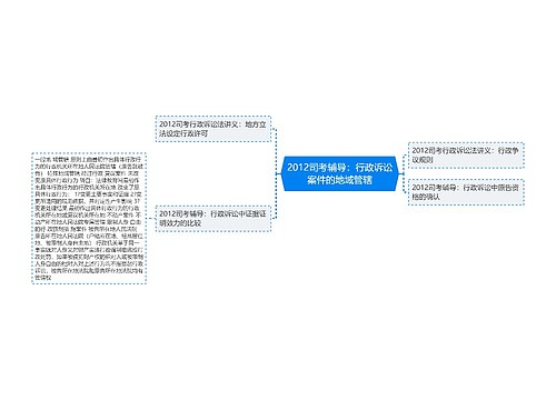 2012司考辅导：行政诉讼案件的地域管辖