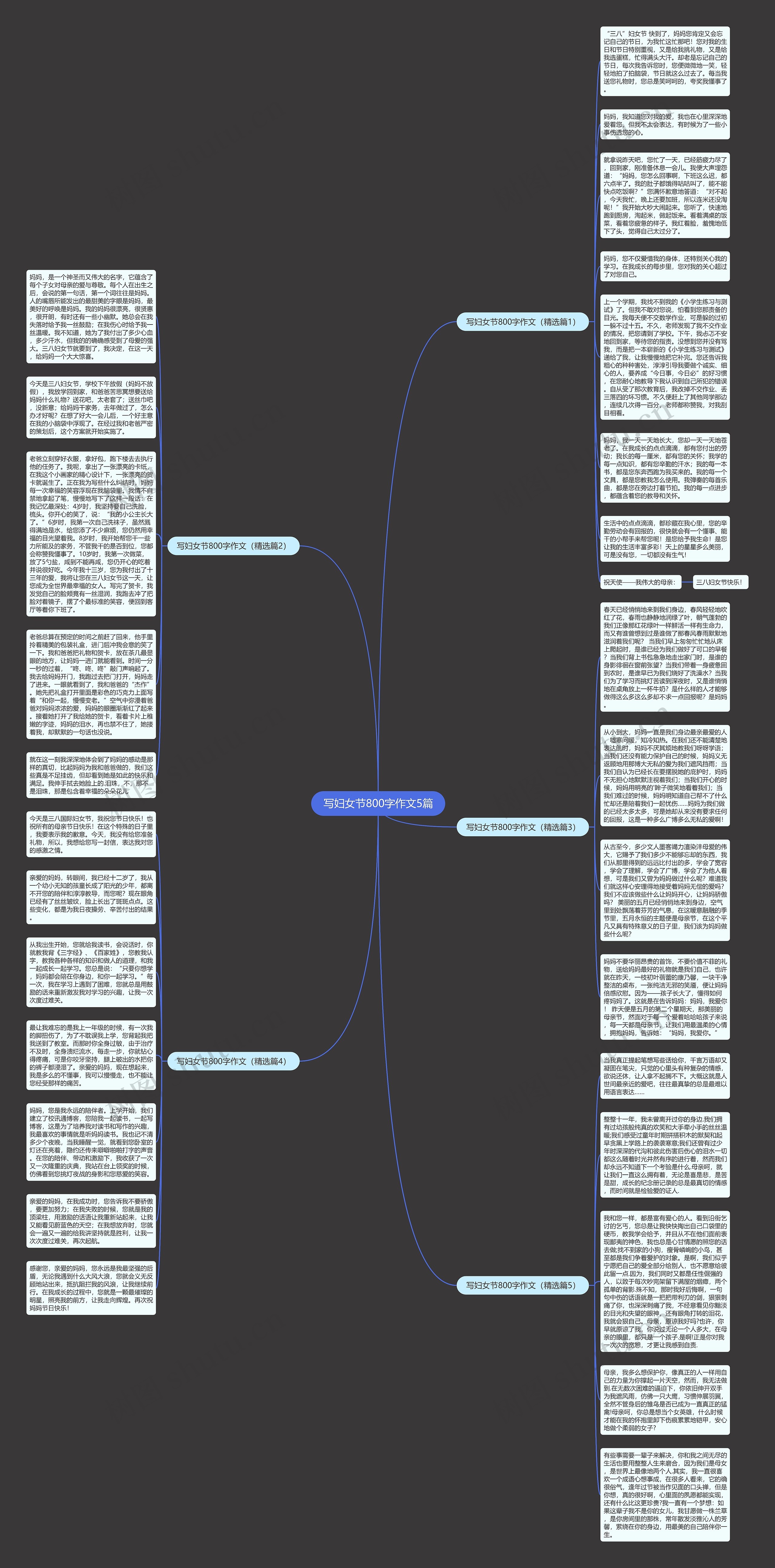 写妇女节800字作文5篇思维导图