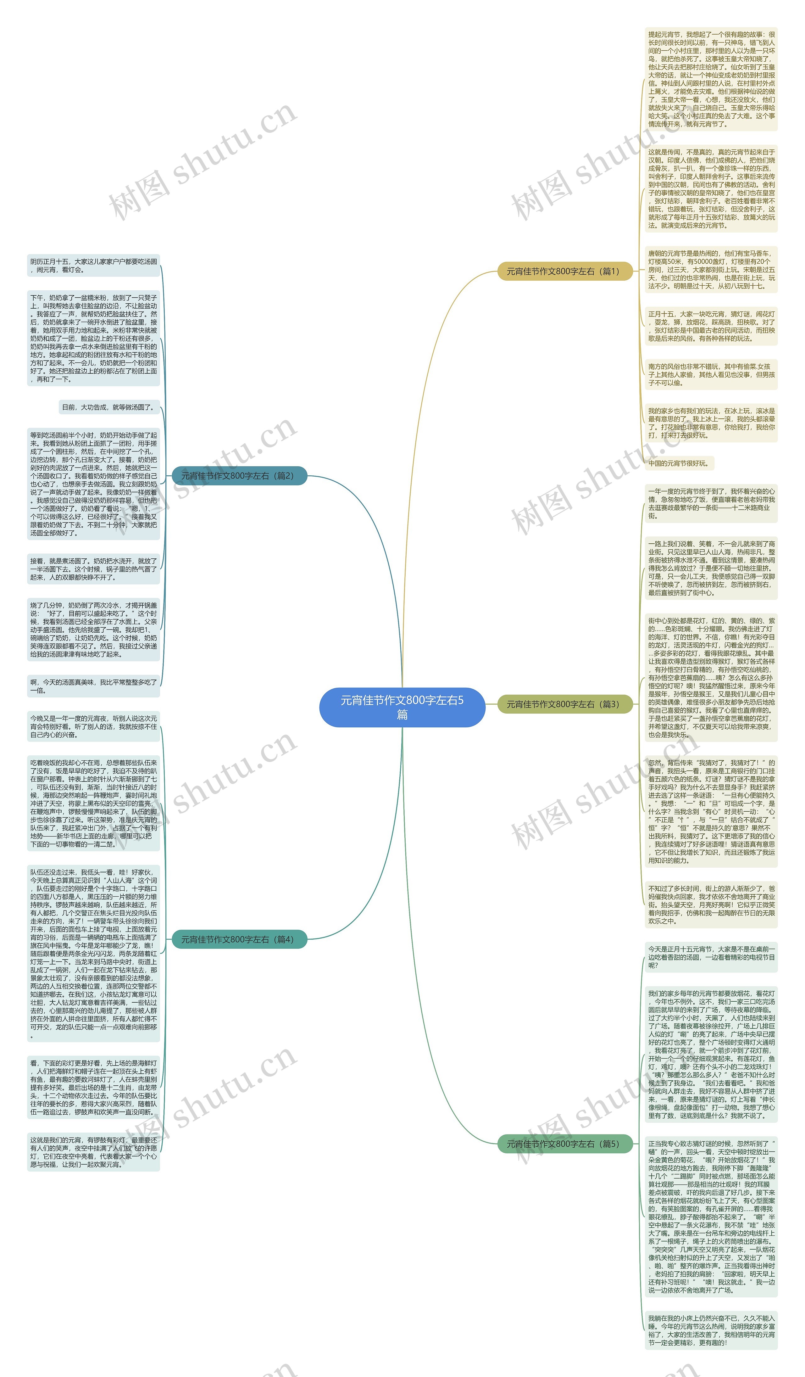 元宵佳节作文800字左右5篇思维导图