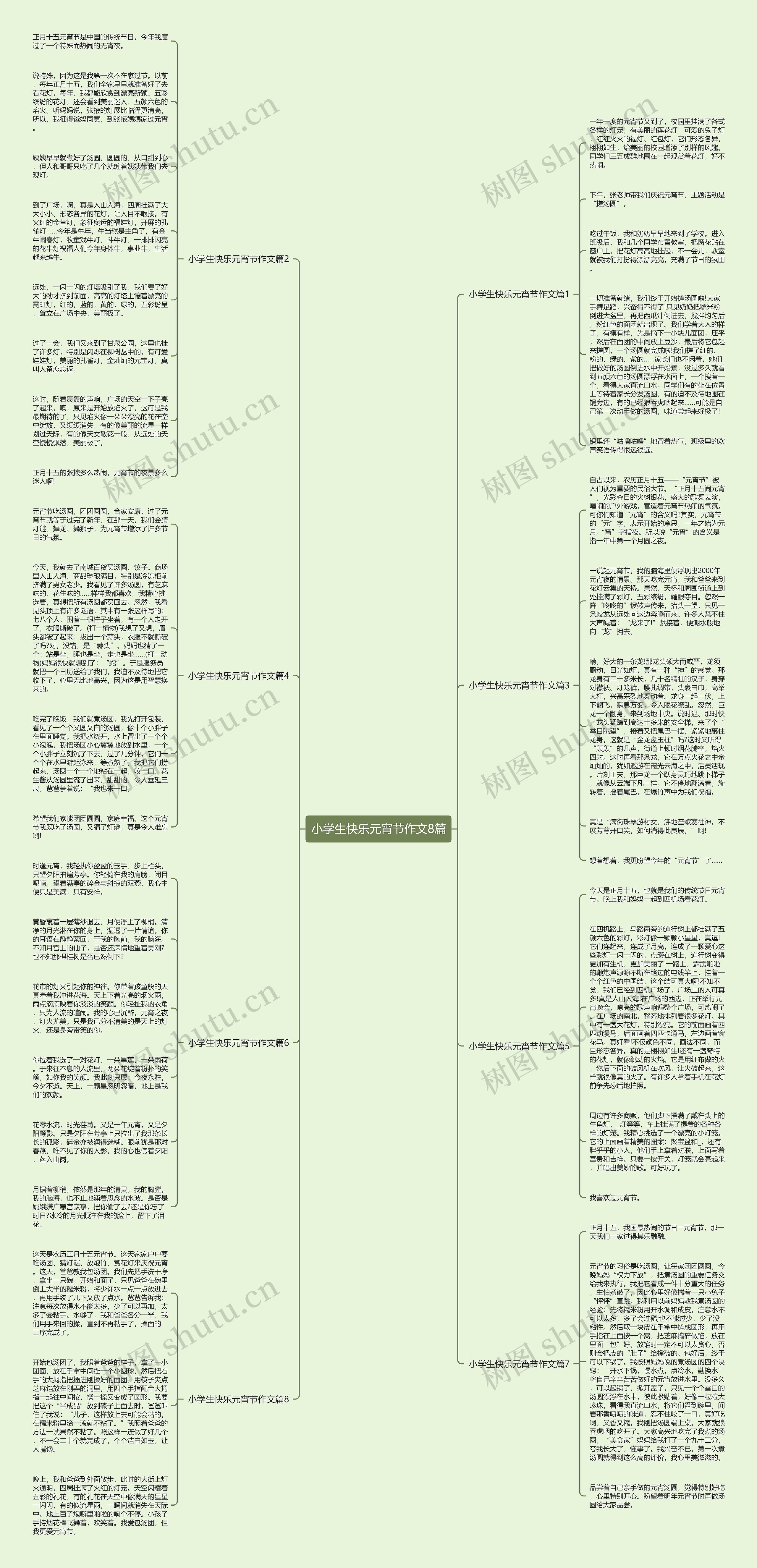 小学生快乐元宵节作文8篇思维导图