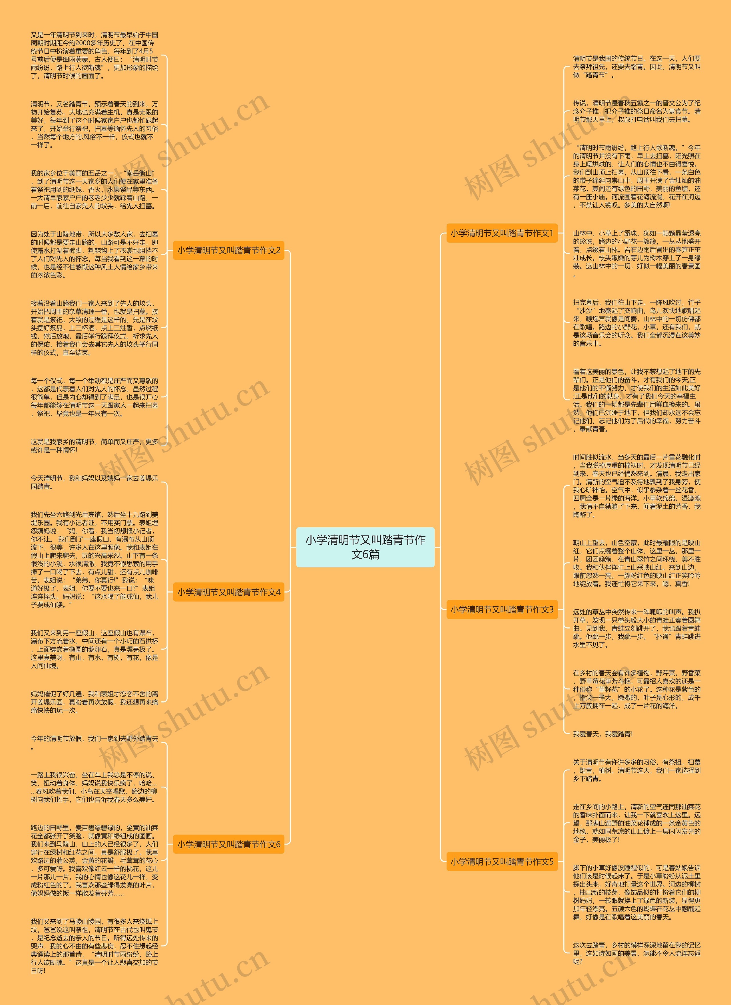 小学清明节又叫踏青节作文6篇思维导图