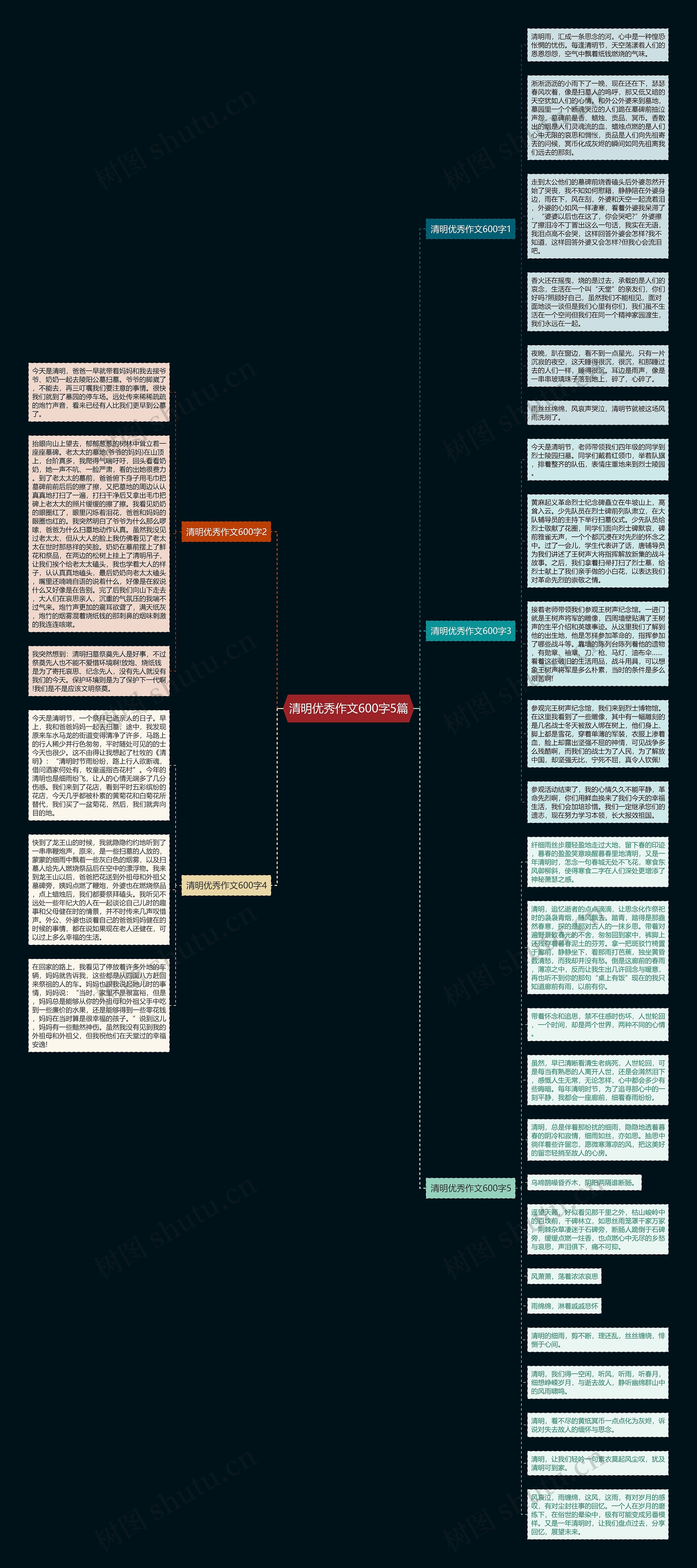 清明优秀作文600字5篇思维导图