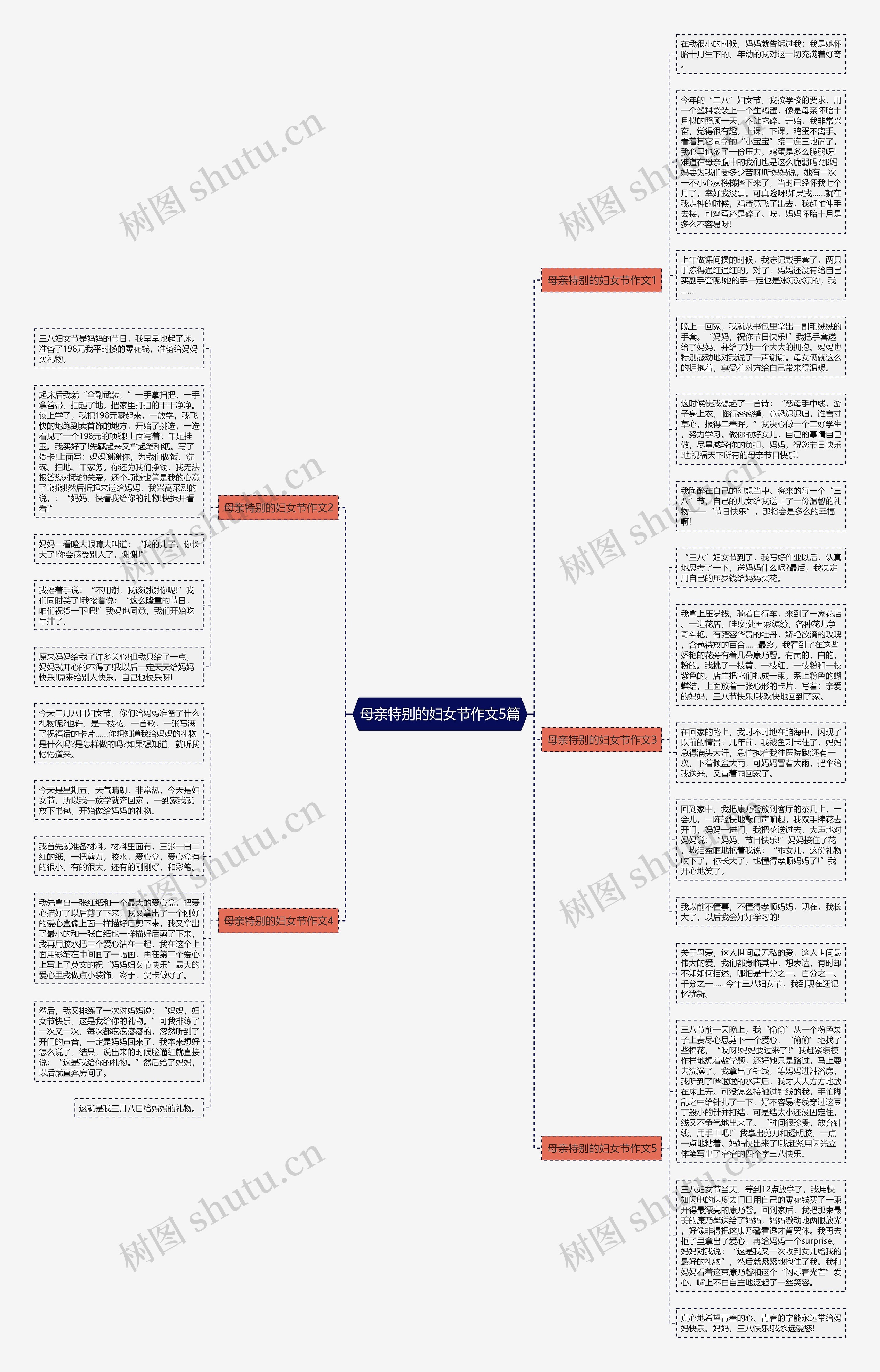 母亲特别的妇女节作文5篇思维导图
